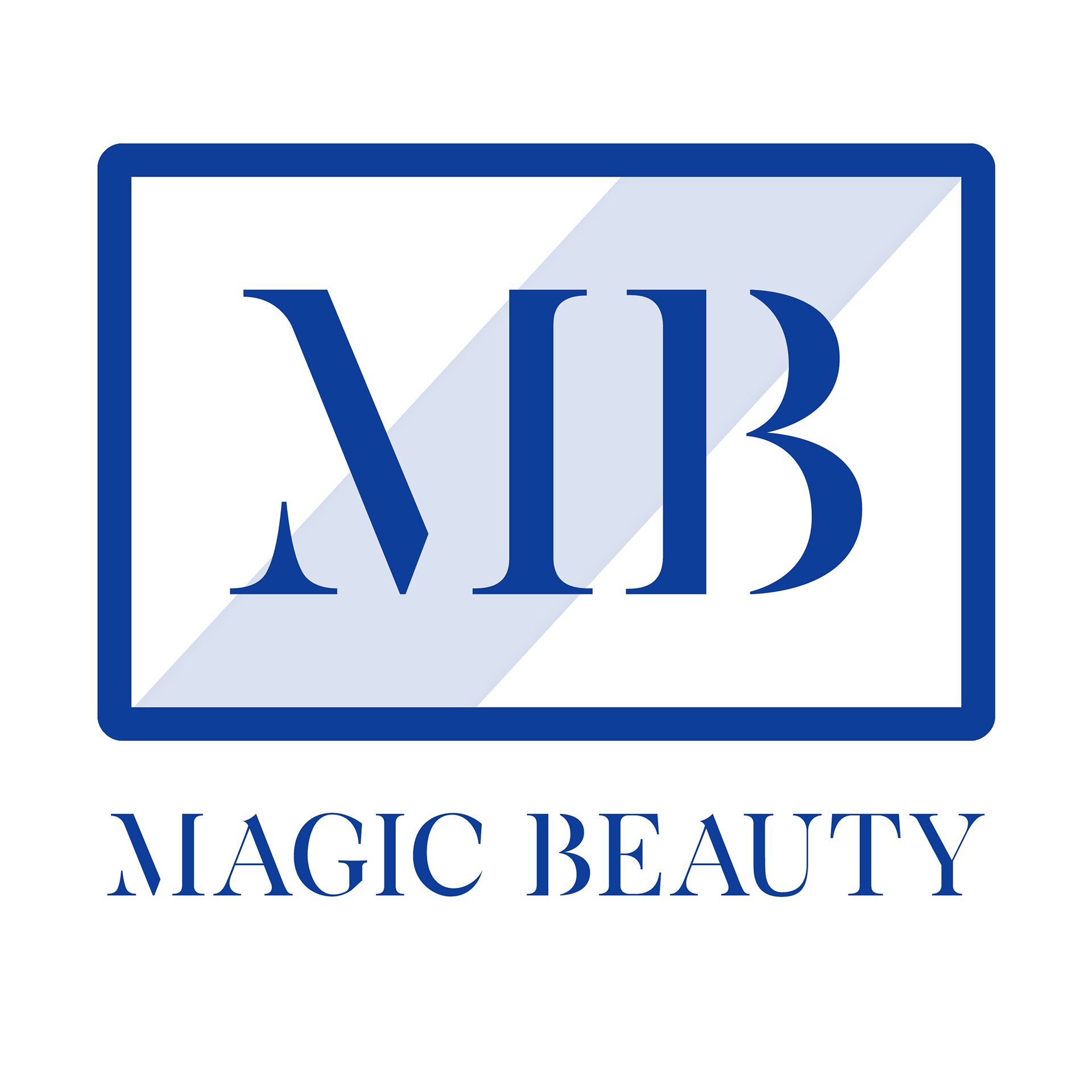 Logo azul cobalto sobre blanco
