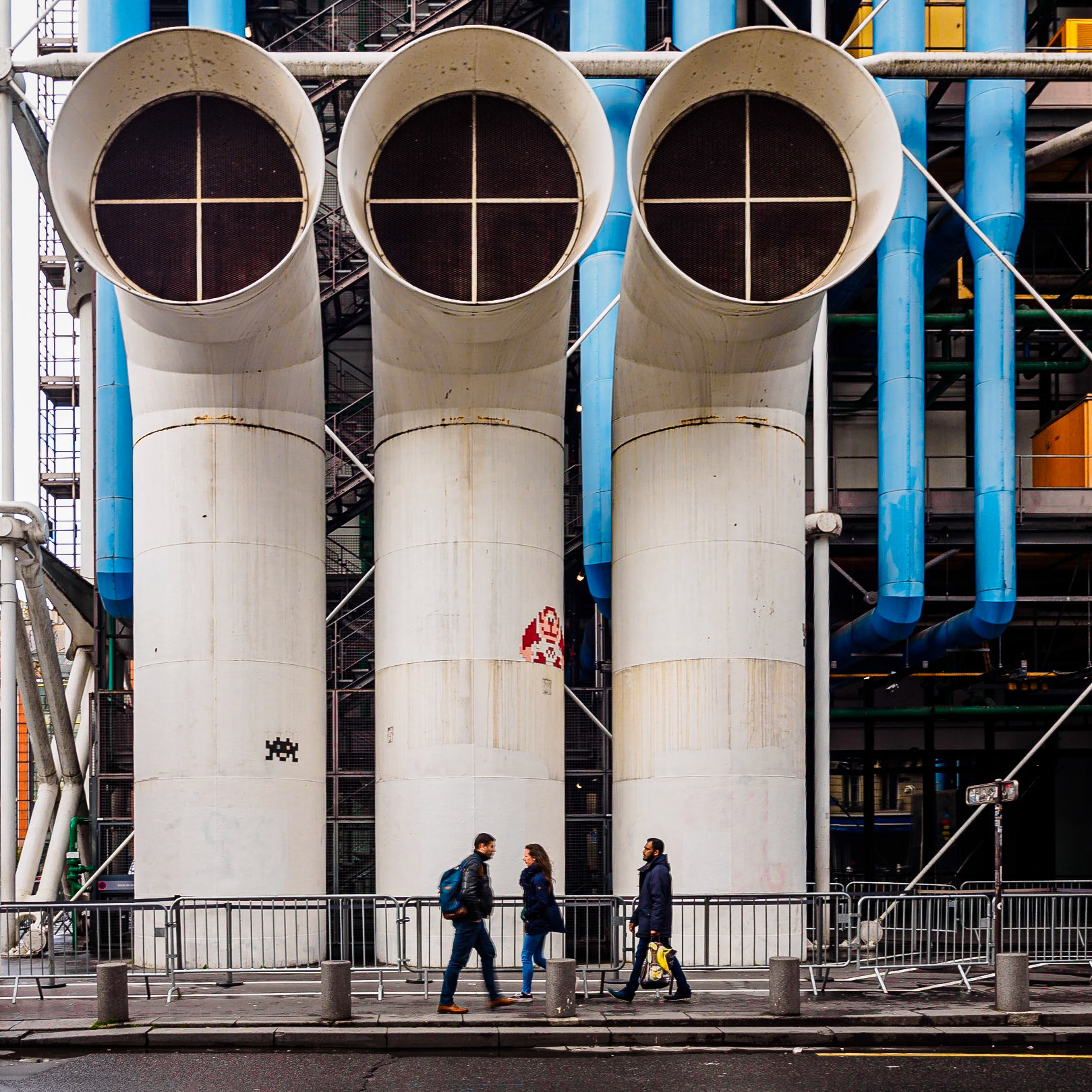 Ventilation shafts, Centre Pompidou, Paris