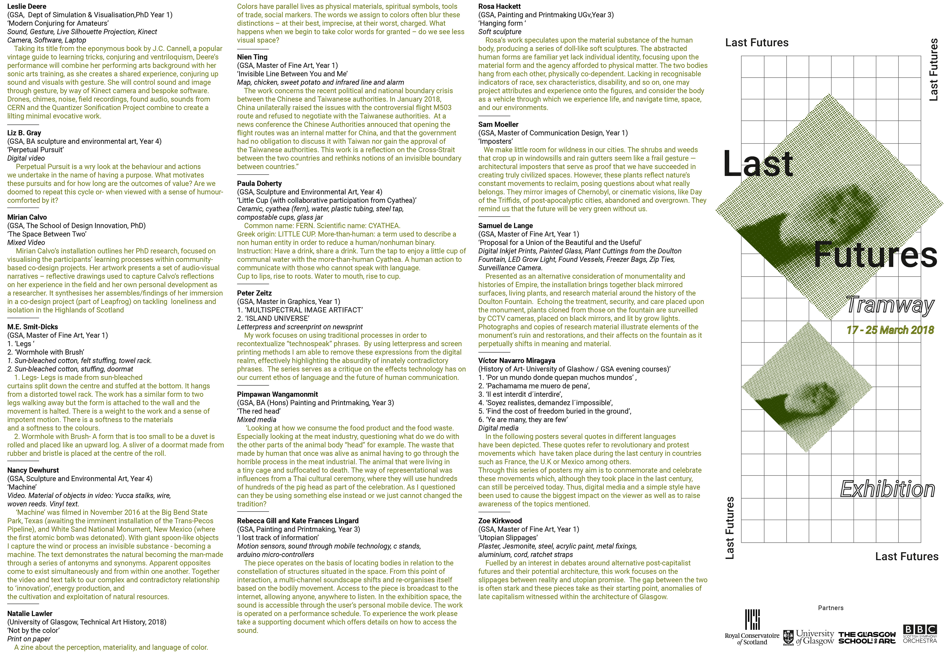 Artist Brochure - designed by Gabriella Calabrese