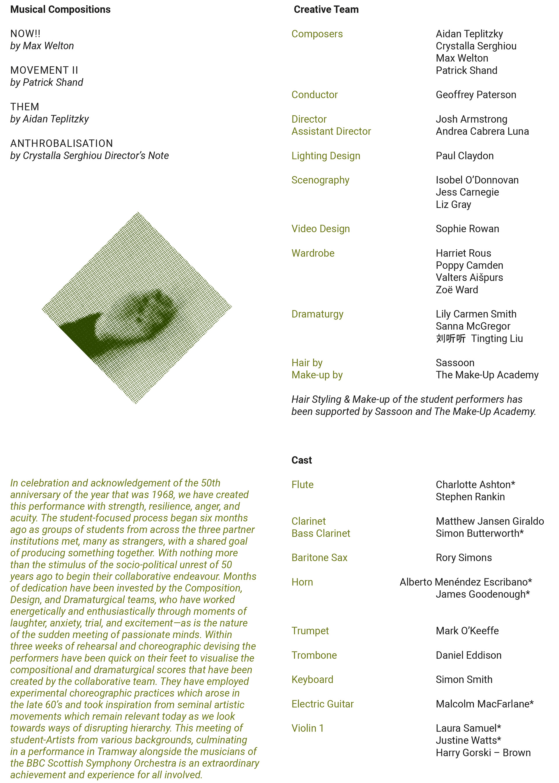 Performance Brochure - designed by Gabriella Calabrese