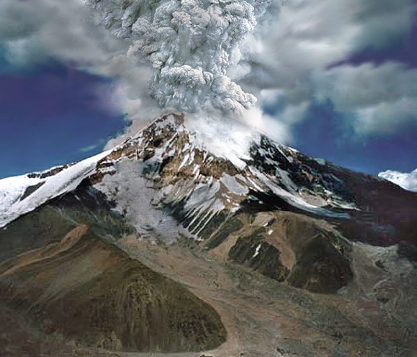 Volcán Tupungato en Erupción (2003)