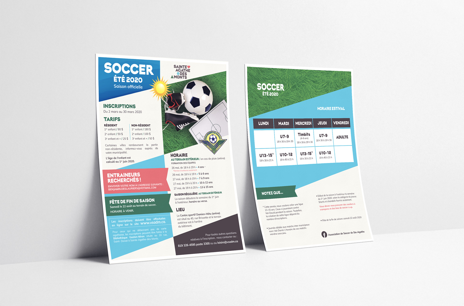 Feuillet saison 2020 / Soccer Sainte-Agathe-des-Monts