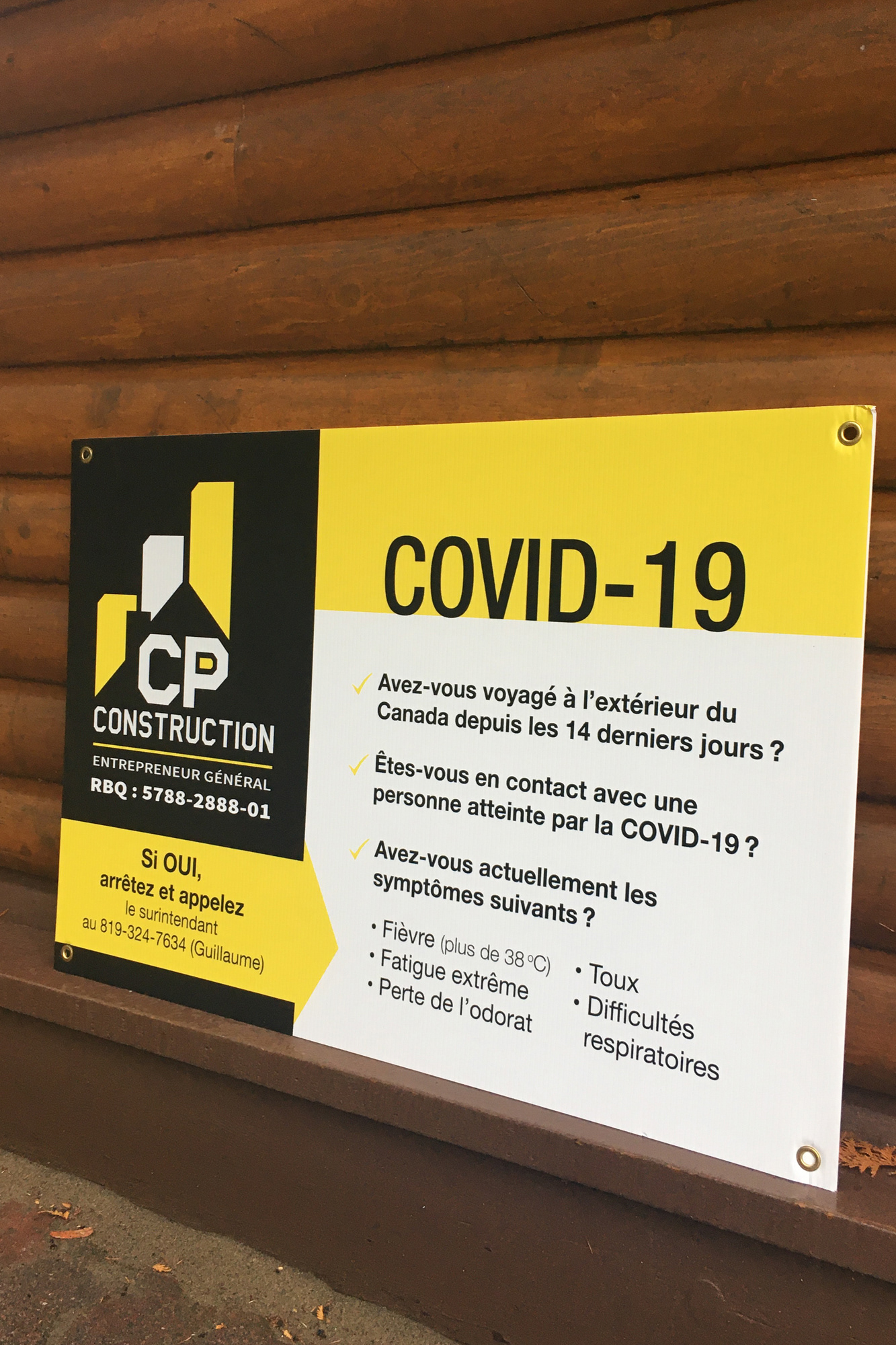 Enseigne coroplaste / CP Construction