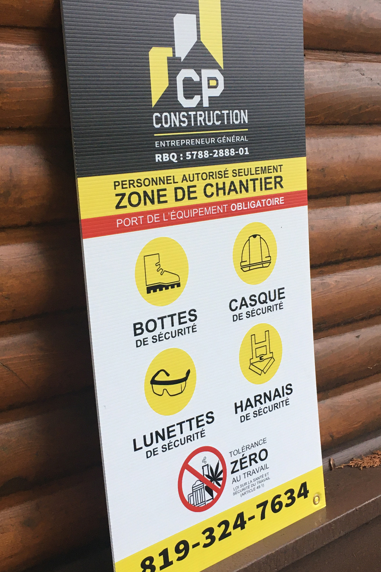 Enseigne coroplaste / CP Construction