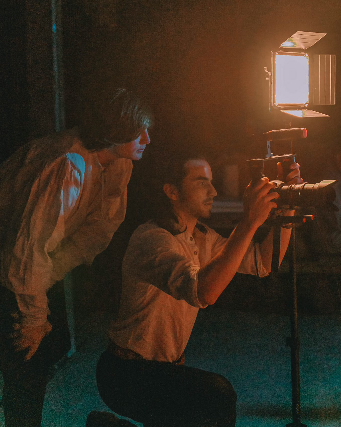 Bohrman and Durkee filming "Legends of the Gallowglass"