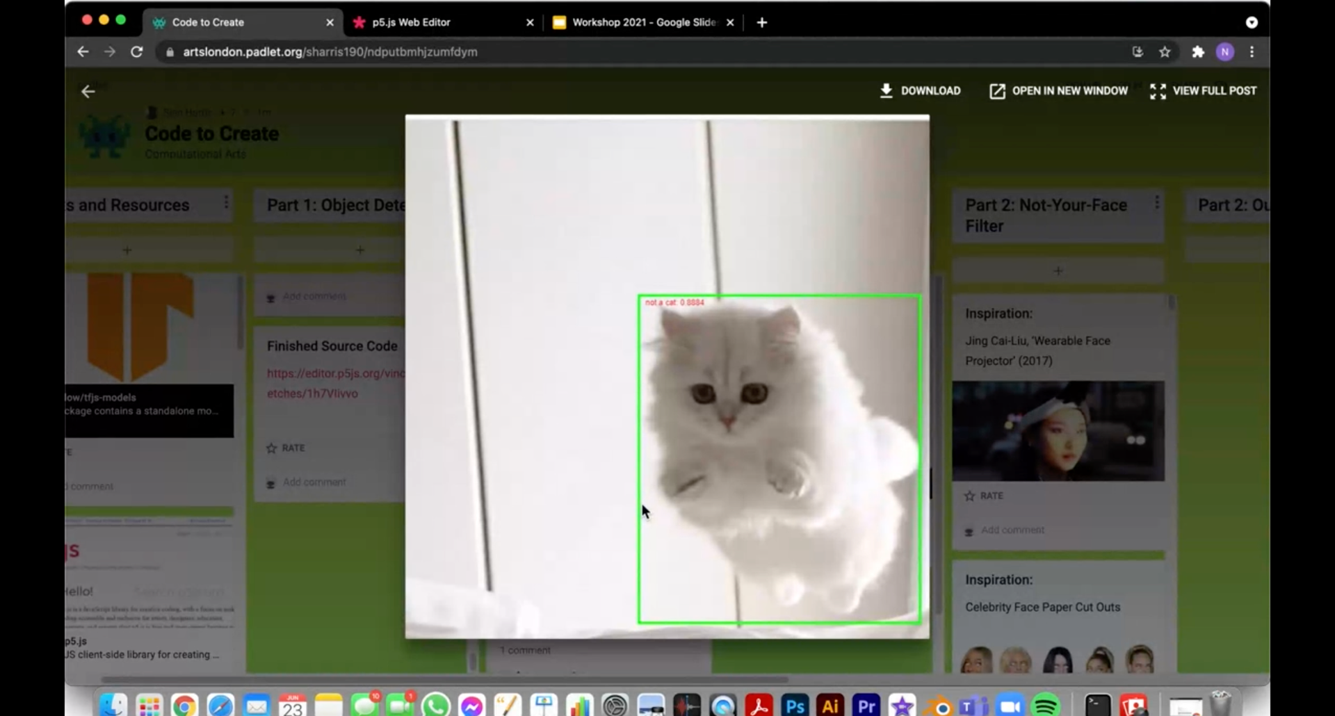 Example of Image Classifier by workshop participants
