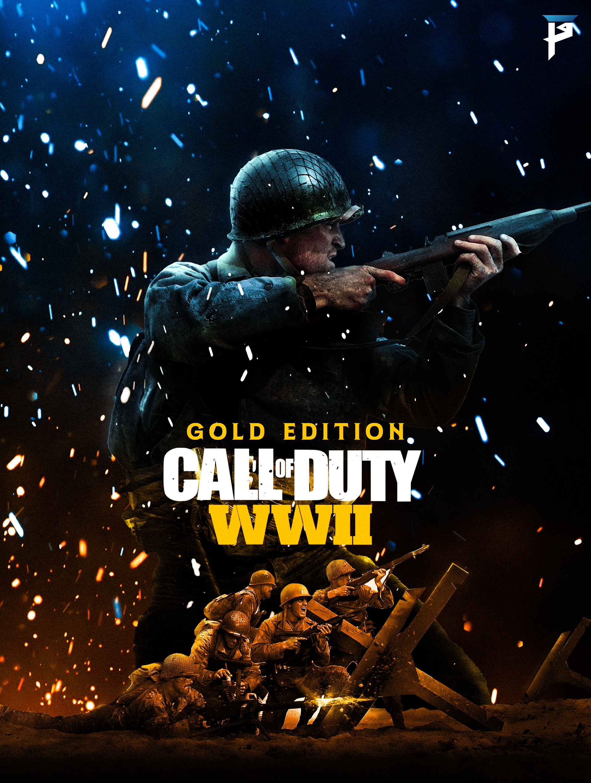 call of duty wwii i took pictures from the game and make poster for gold edition for the game