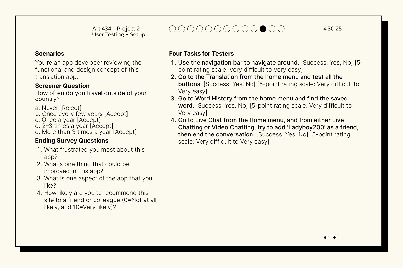 User Testing