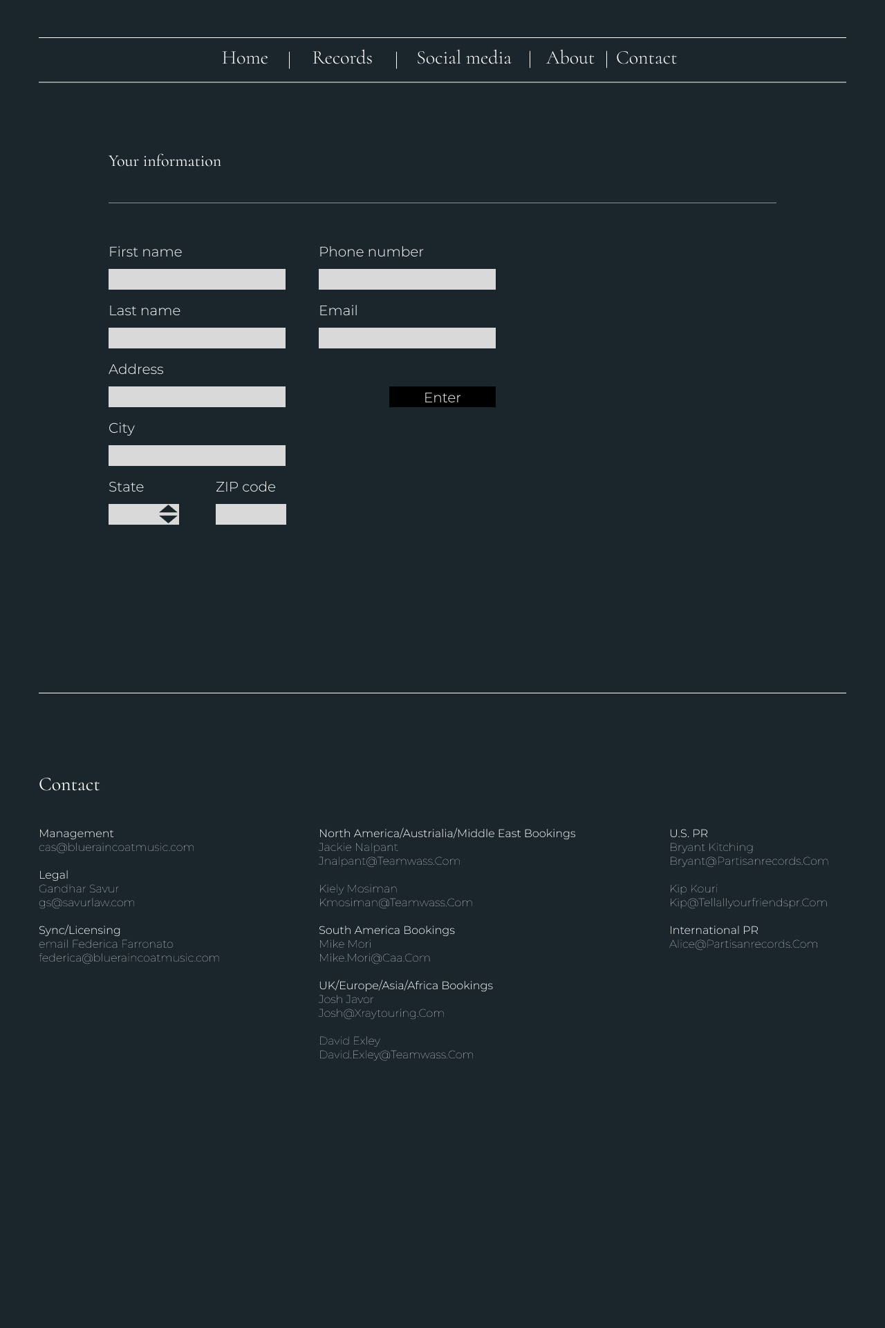 Input Infos