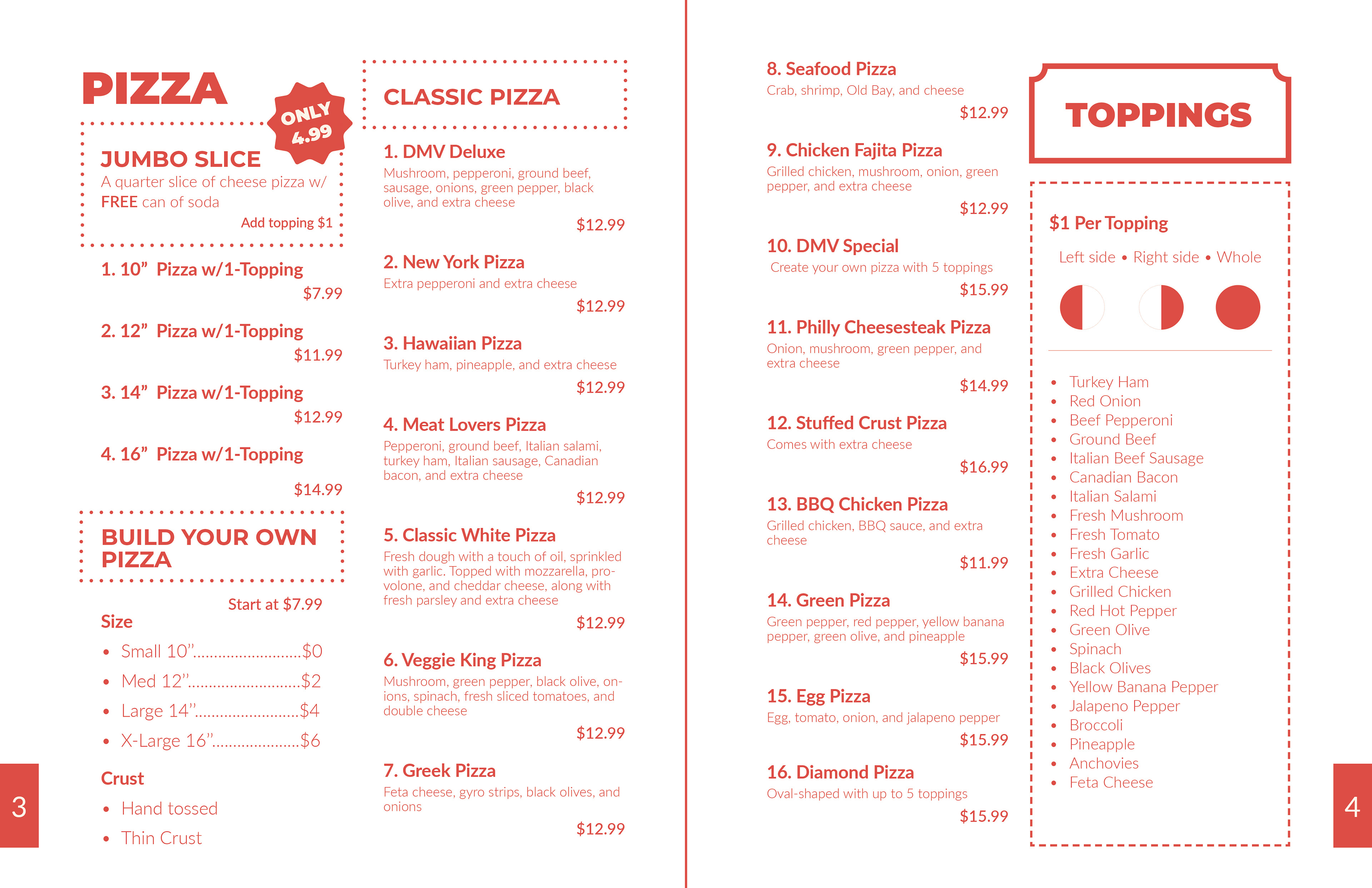 Menu | Pizza