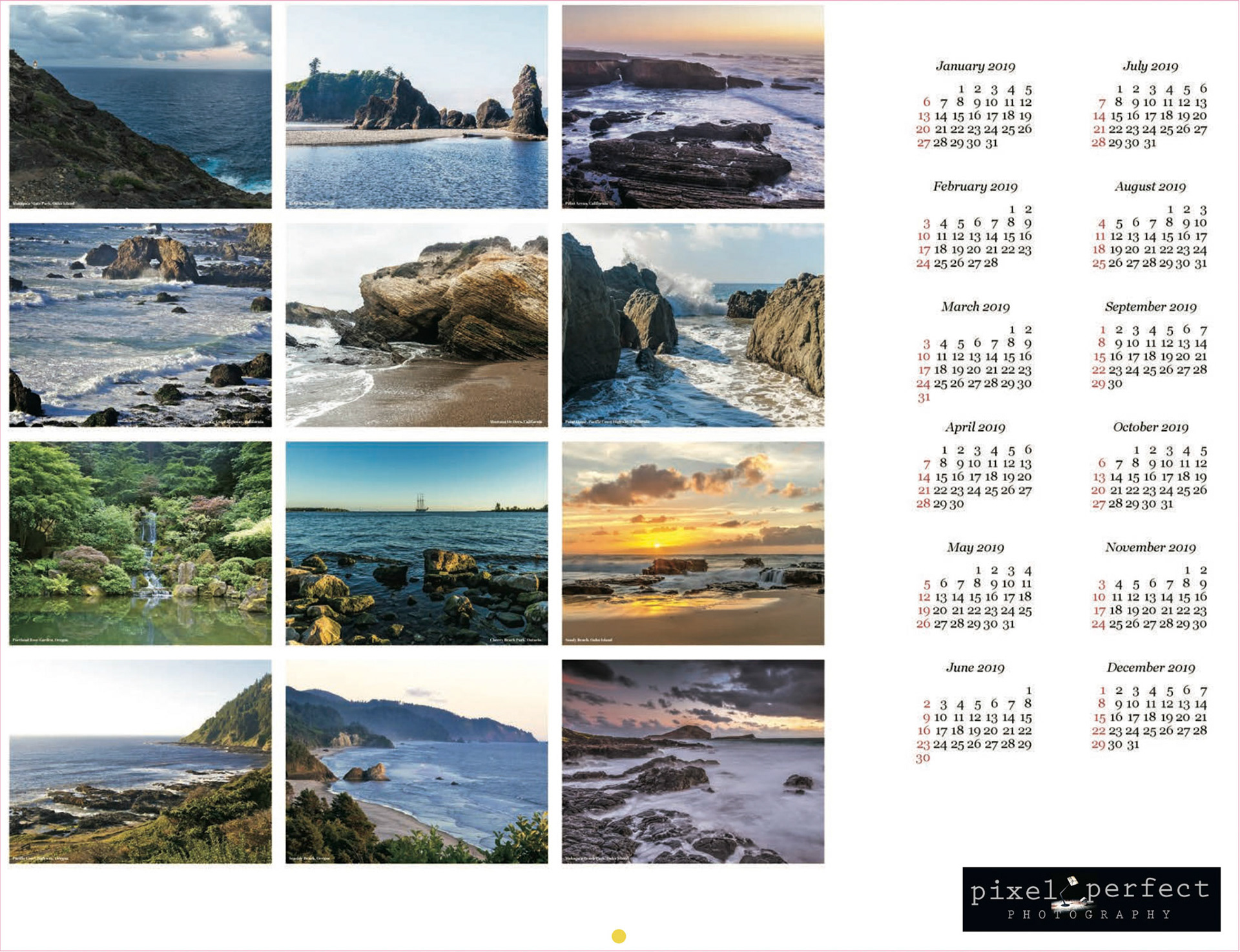 2018 Calendar - Seascapes