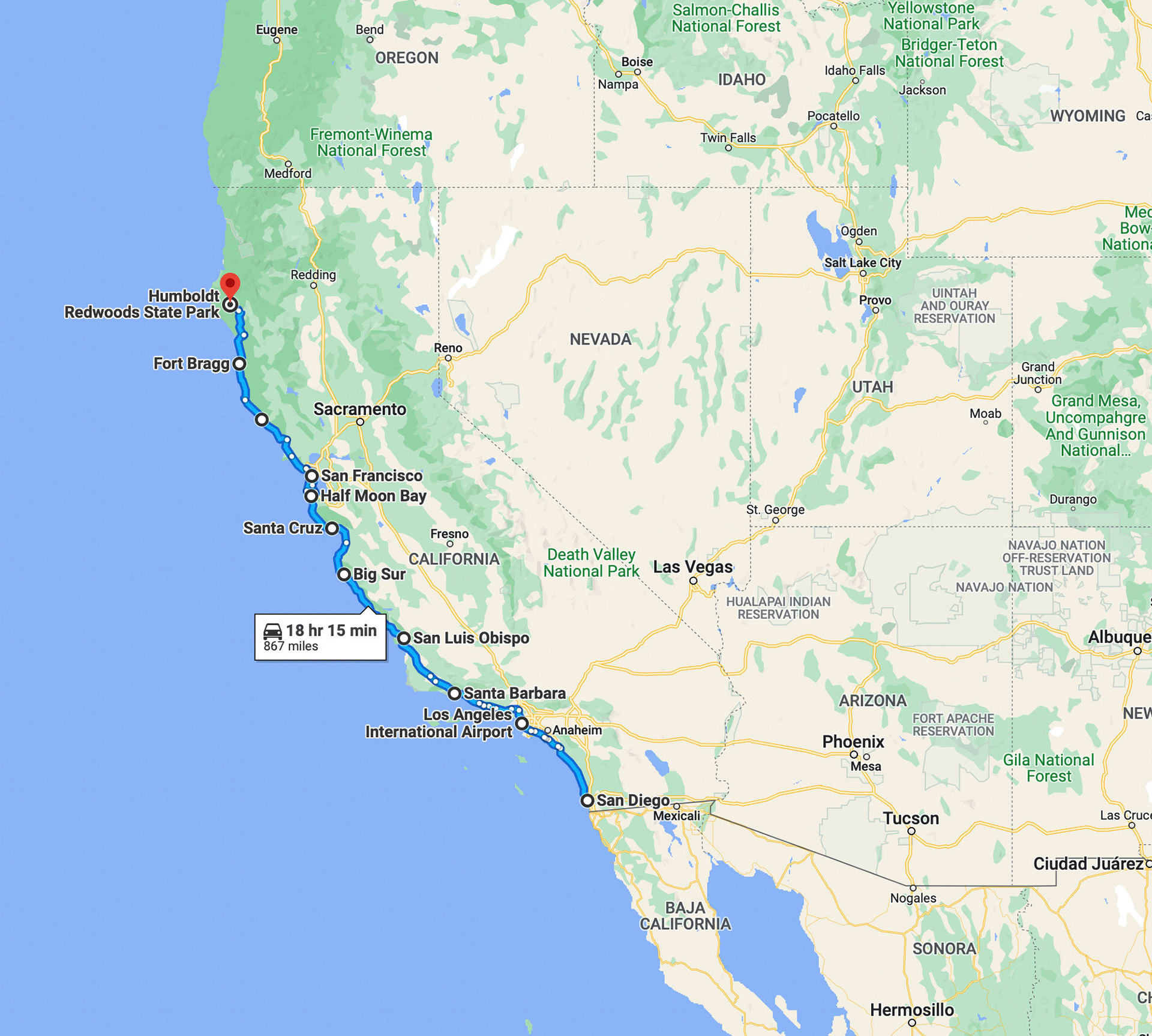 2010, California Pacific Coast Highway Roadtrip