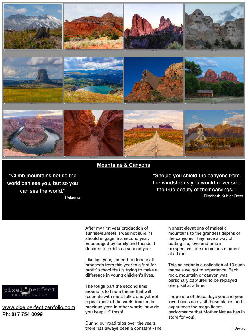 2017 Calendar - Mountains