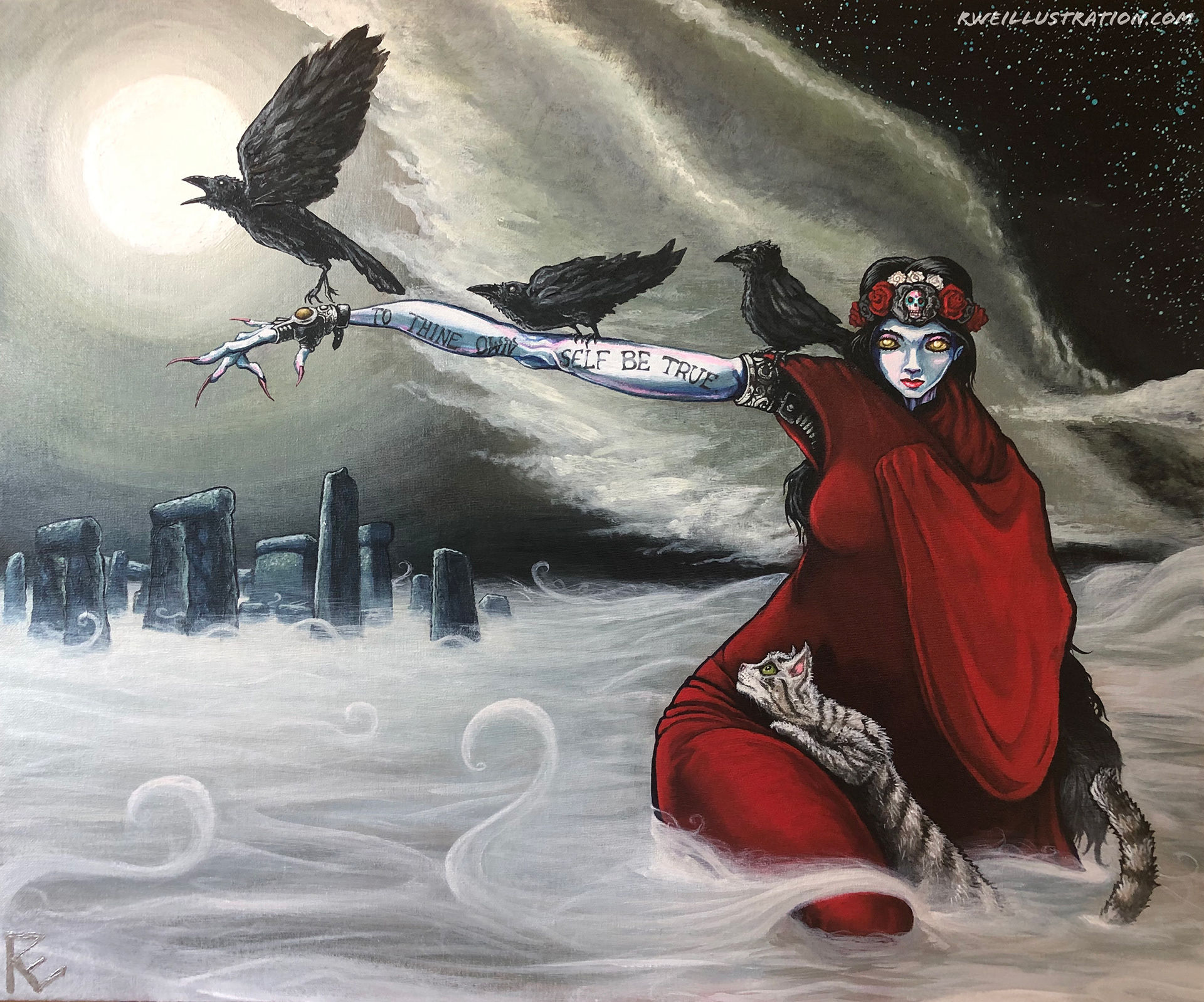 "Morrigan", acrylic on canvas