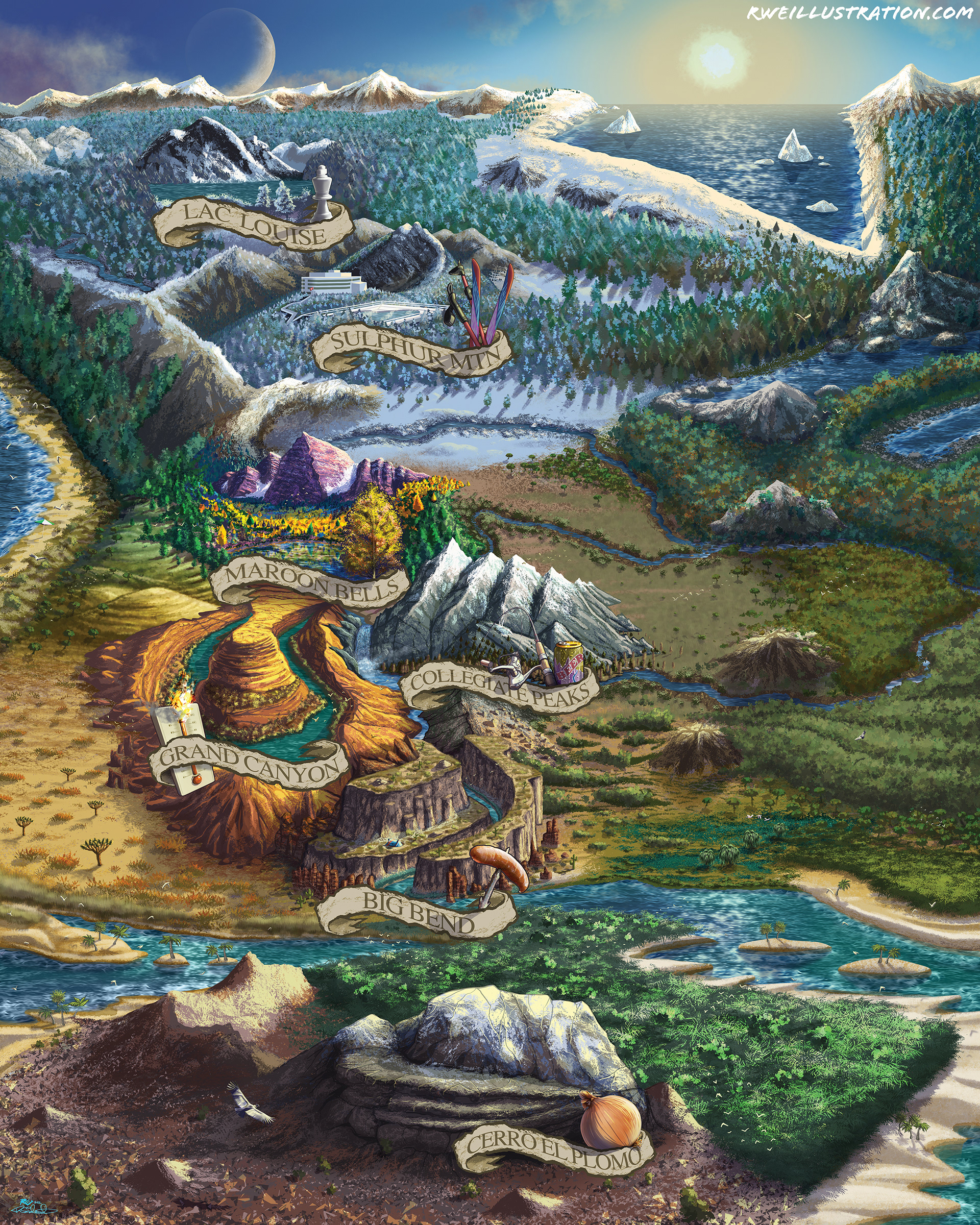 "Fantasy Map" Digital illustration for print