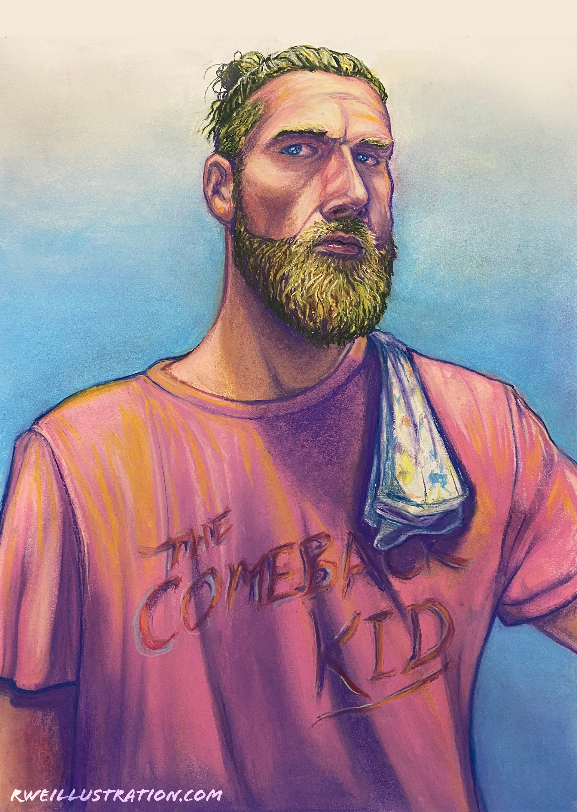 Self Portrait, pastel on paper