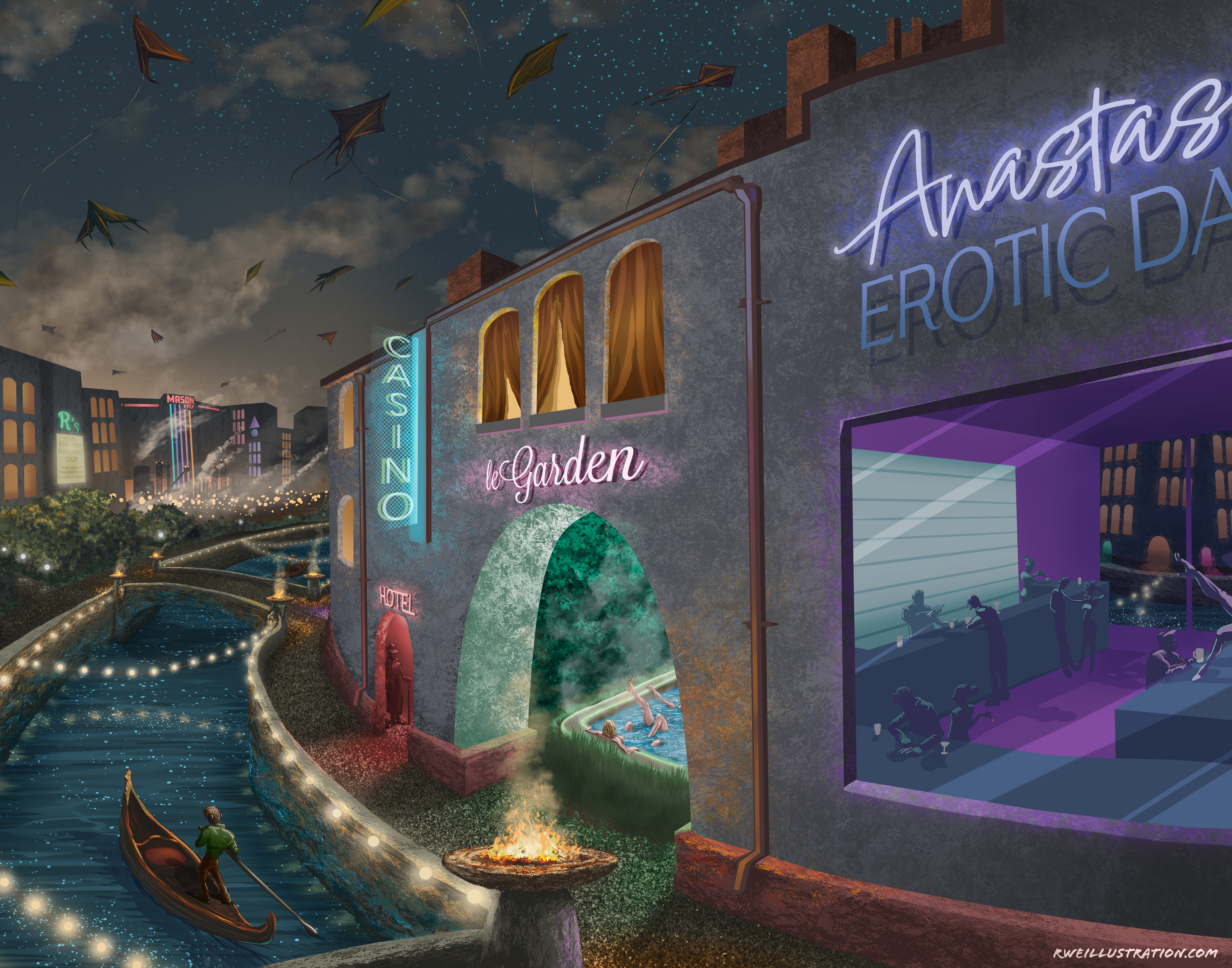 "Anastasia (Italo Calvino's 'Imaginary Cities')" - Digital illustration
