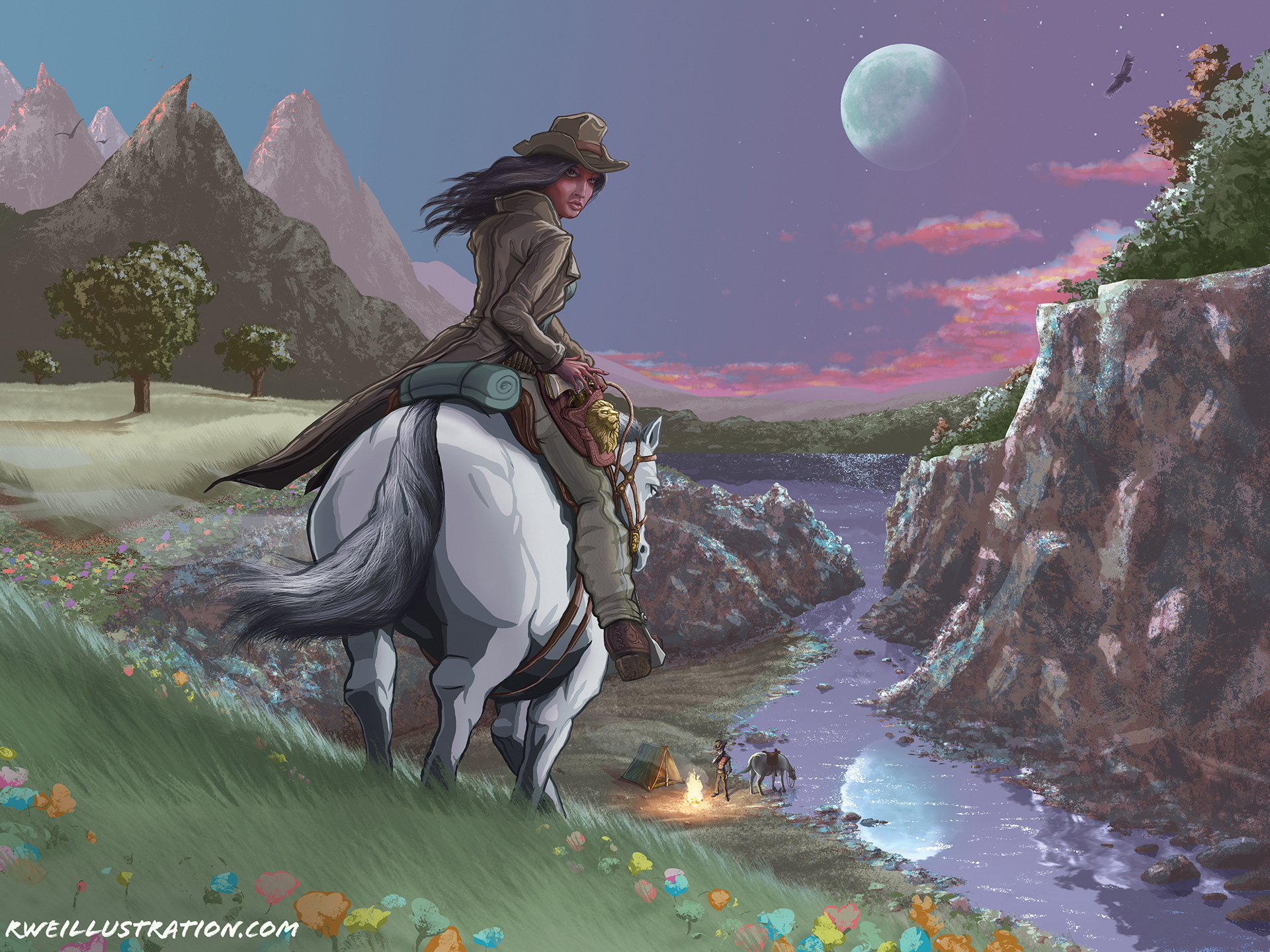 "Twilight Rider" Digital illustration for print