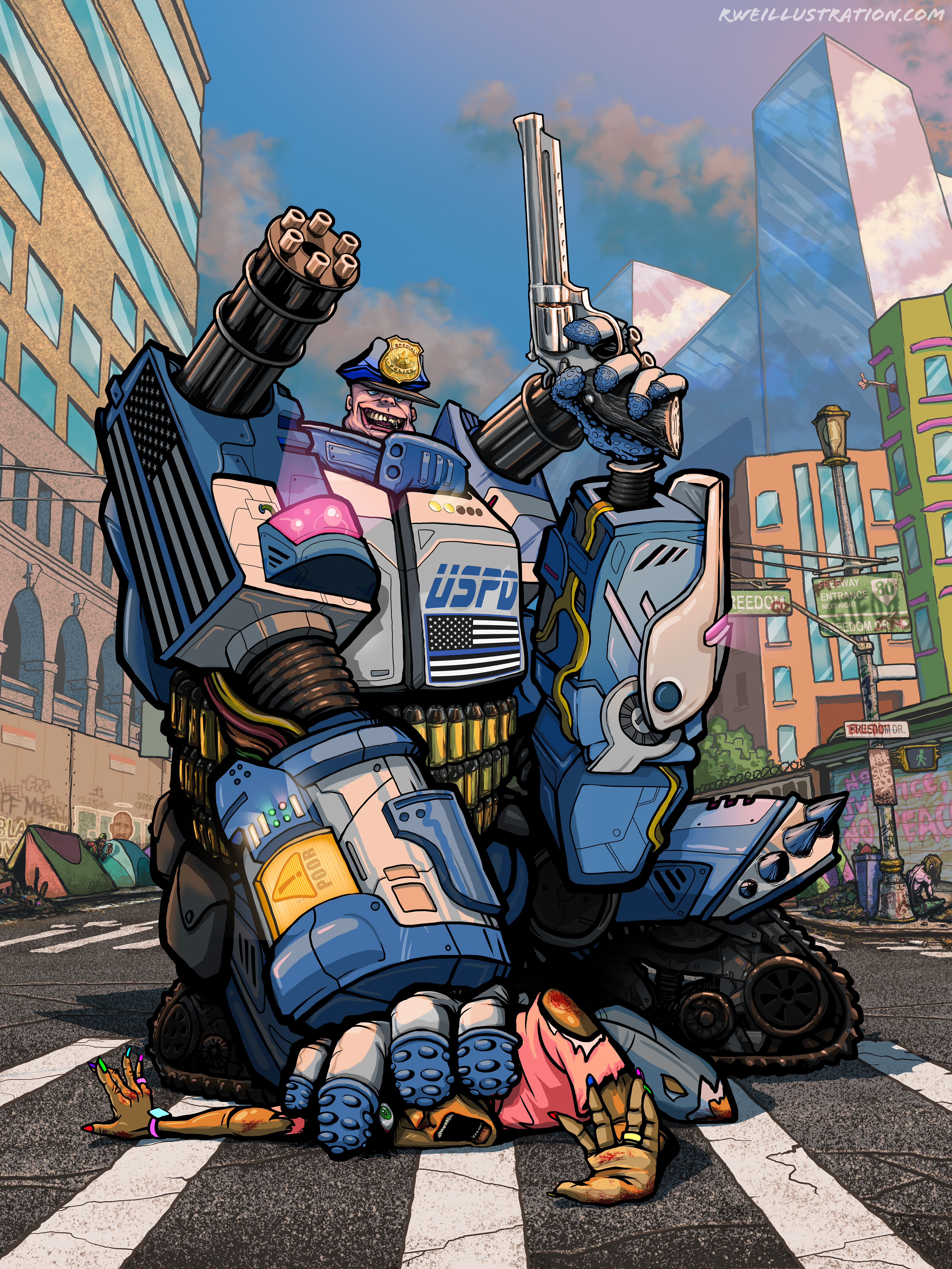 "The Jaywalker" Digital illustration