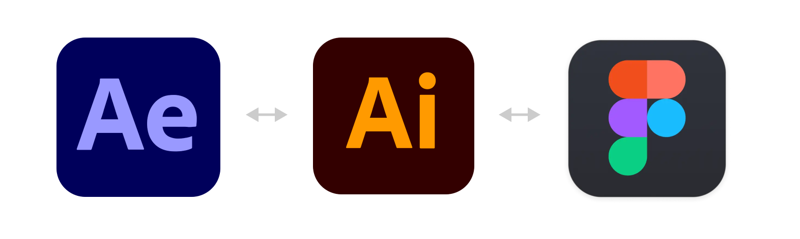 Adobe After Effects-Adobe Illustrator, Figma logos