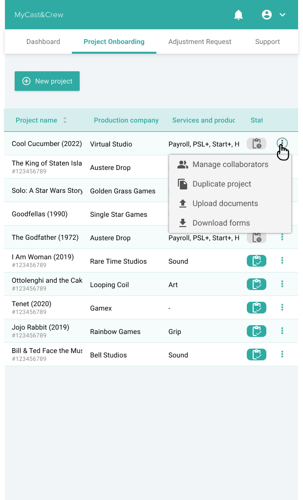 Responsive design turns individual icons to a kebab menu
