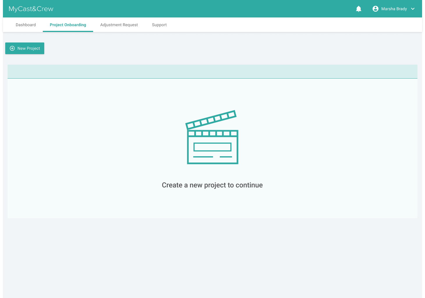 Empty state for a new user
