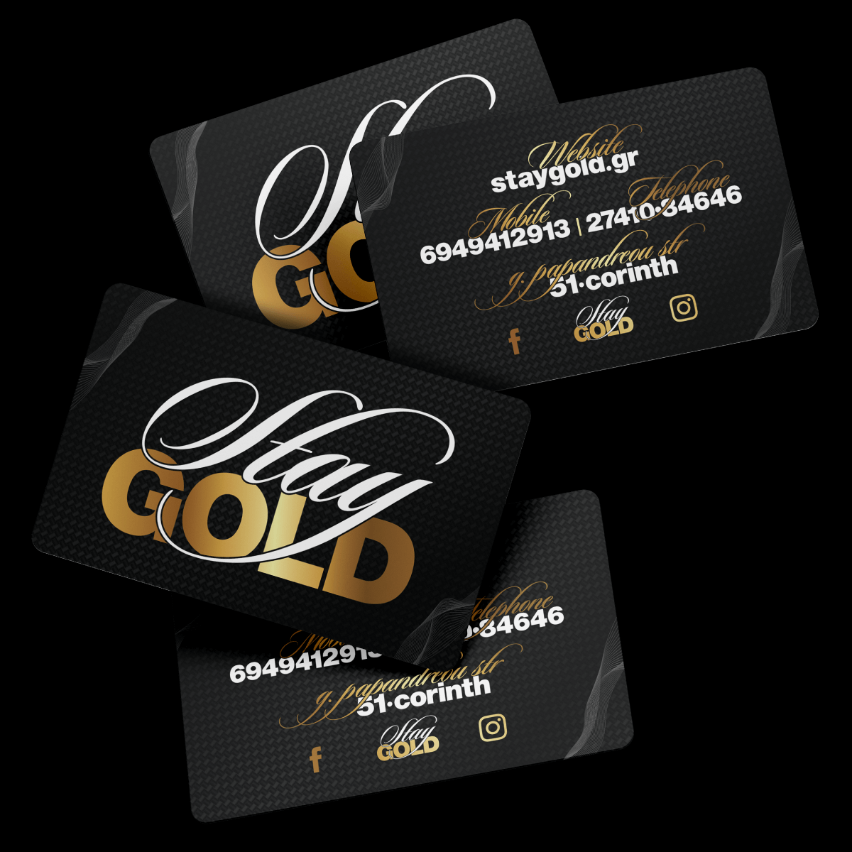 Graphic Design Identity Design Stay Gold Barbershop Business Cards Aggelos Kourtidis Design Studio Corinth Greece aggeloskourtidis.com 2021