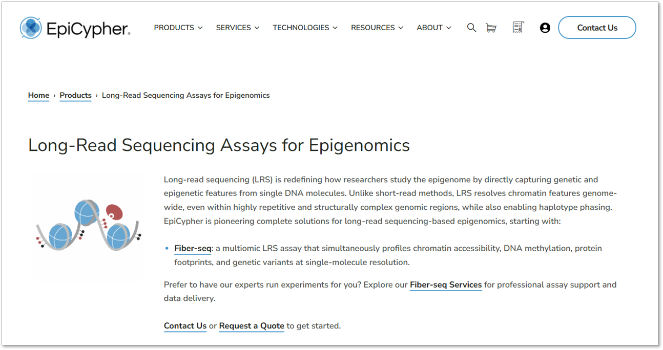 Long-read sequencing assays - Product Category page