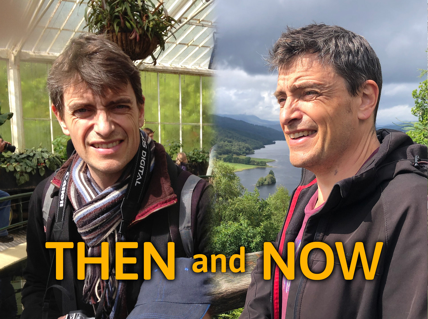 Chris Bailie AS warrior then and now - suffering with ankylosing spondylitis and now completely recovered and pain free.