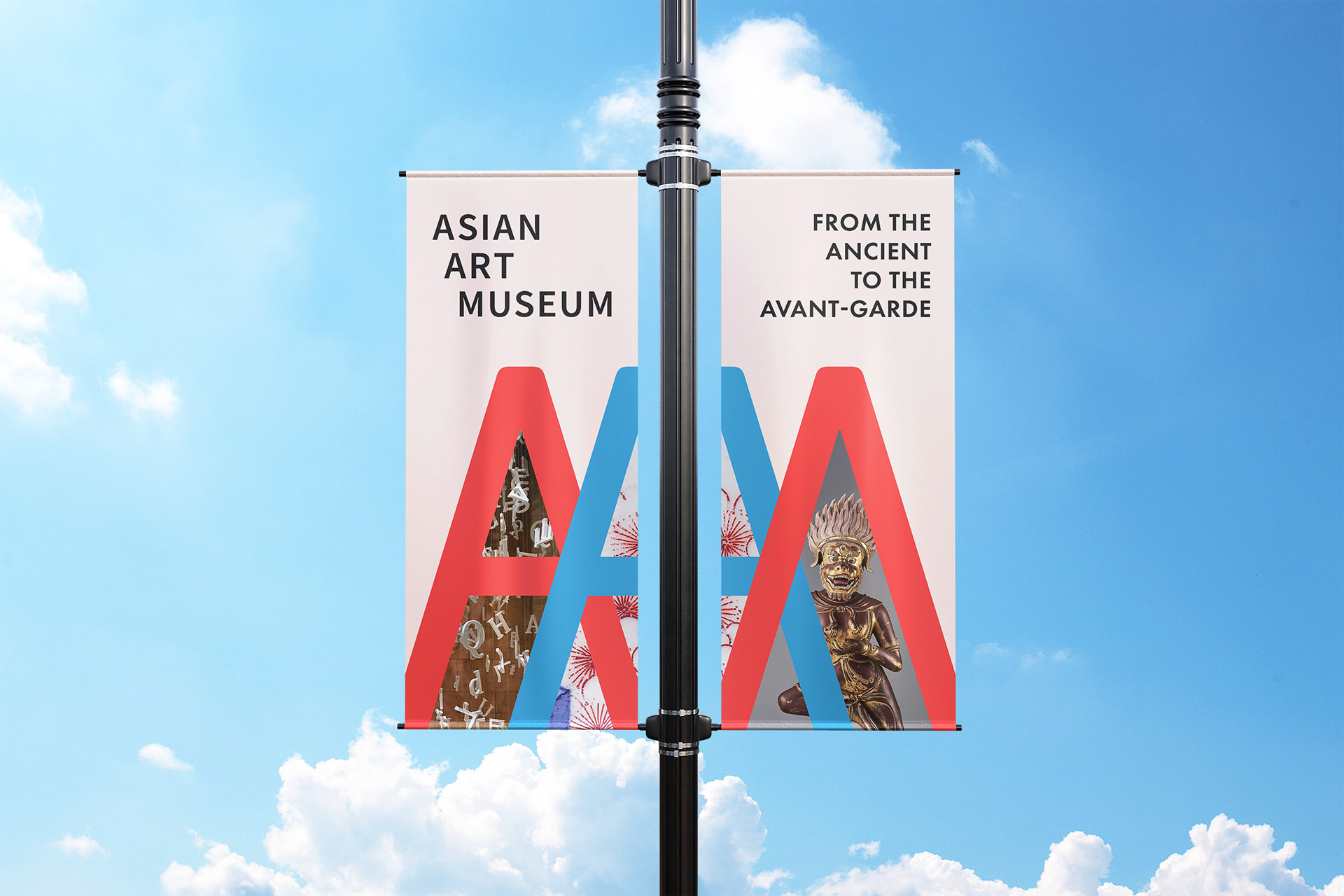 Asian Art Museum Brand Identity Lamp Post Banner Design by Wynne Au-Yeung