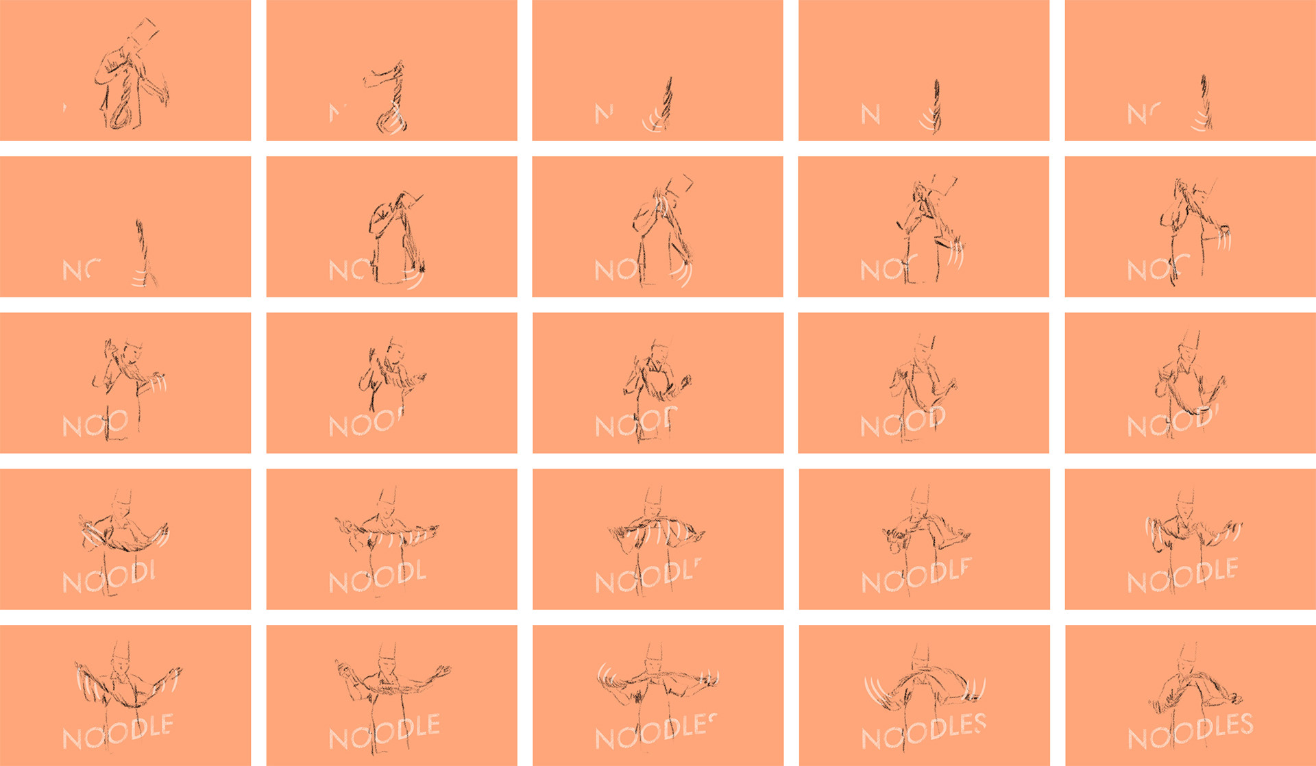 Rotoscoping Animation Illustrated Frames by Graphic Designer Wynne Au-Yeung