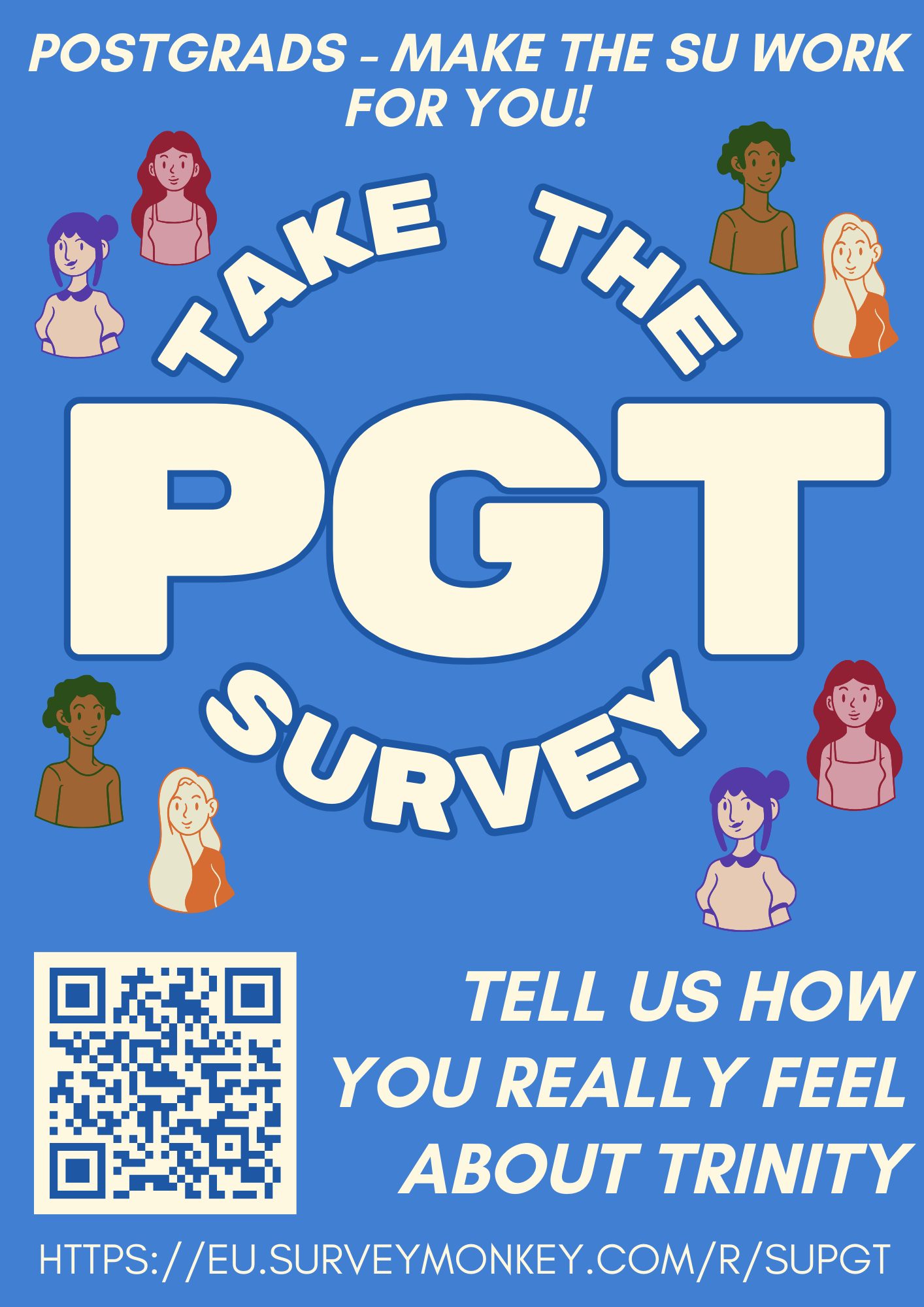Poster for postgraduate survey at Trinity
