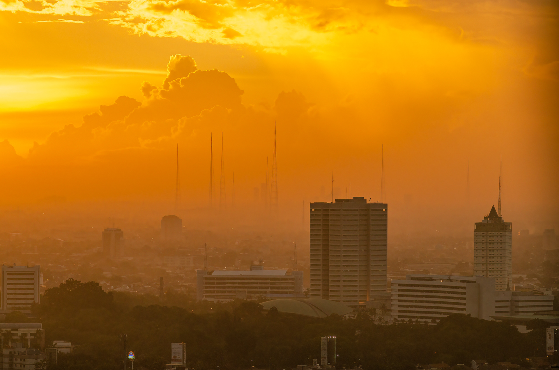 Sunet over Jakarta. Taken from the Indofood Tower.