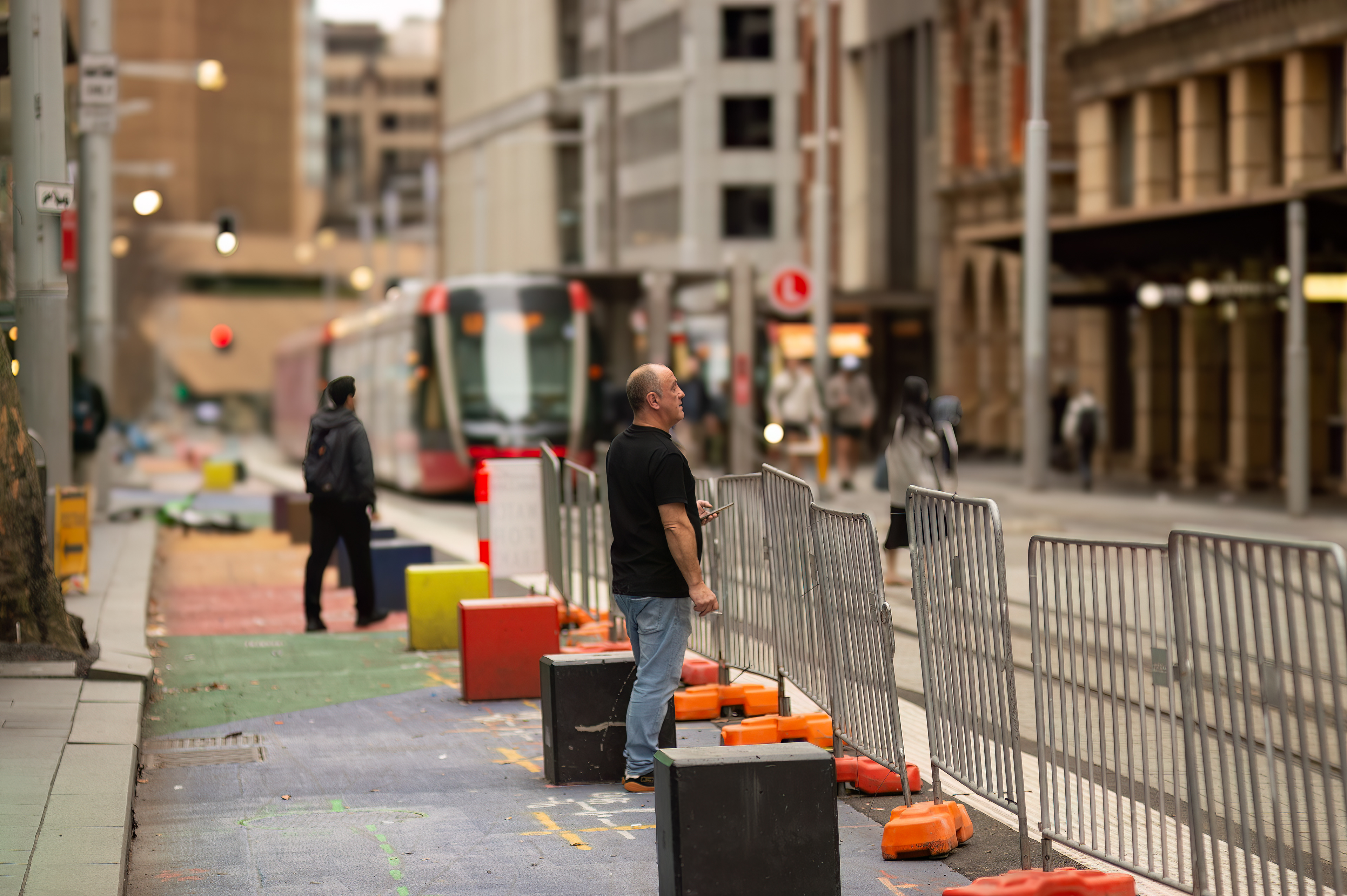 Thoughtful smoker, George Street, Sydney, Australia