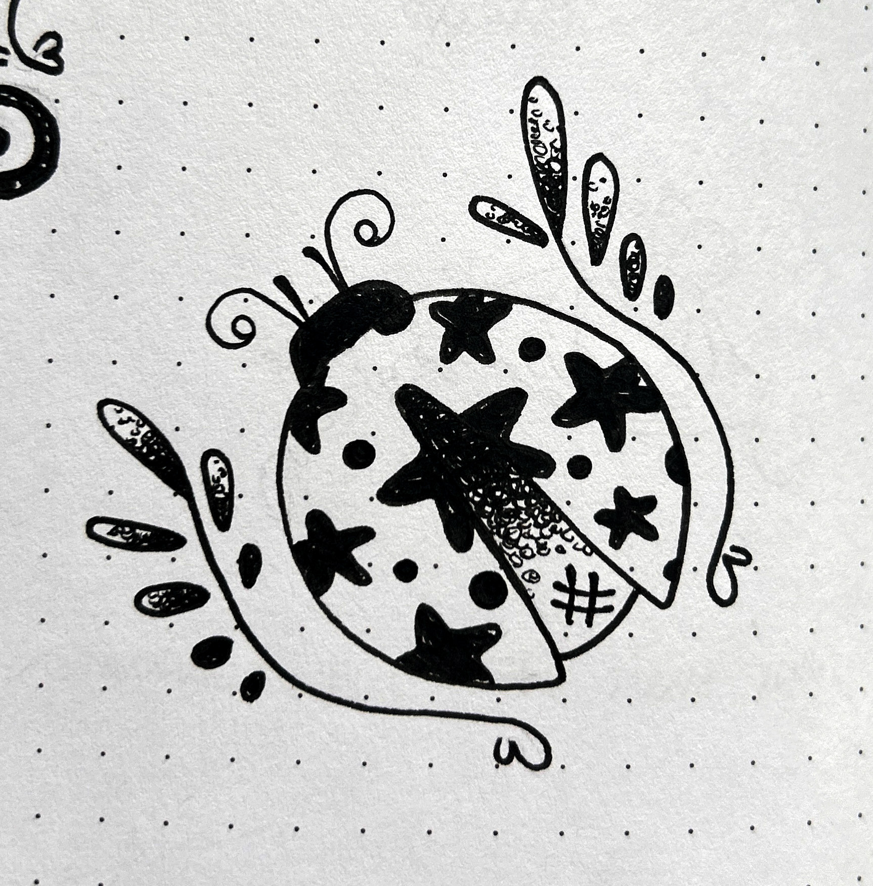 Ladybug tattoo second pass