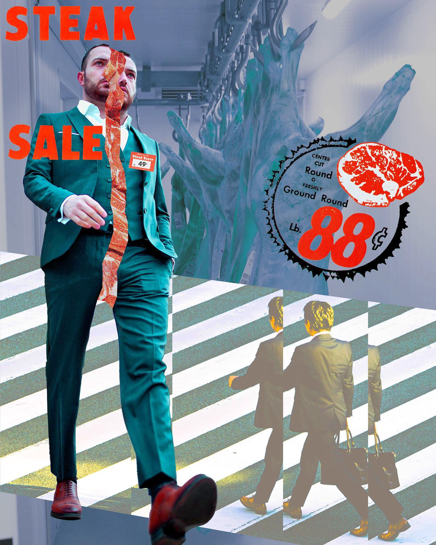 Steak Sale ; digital collage ; 2024