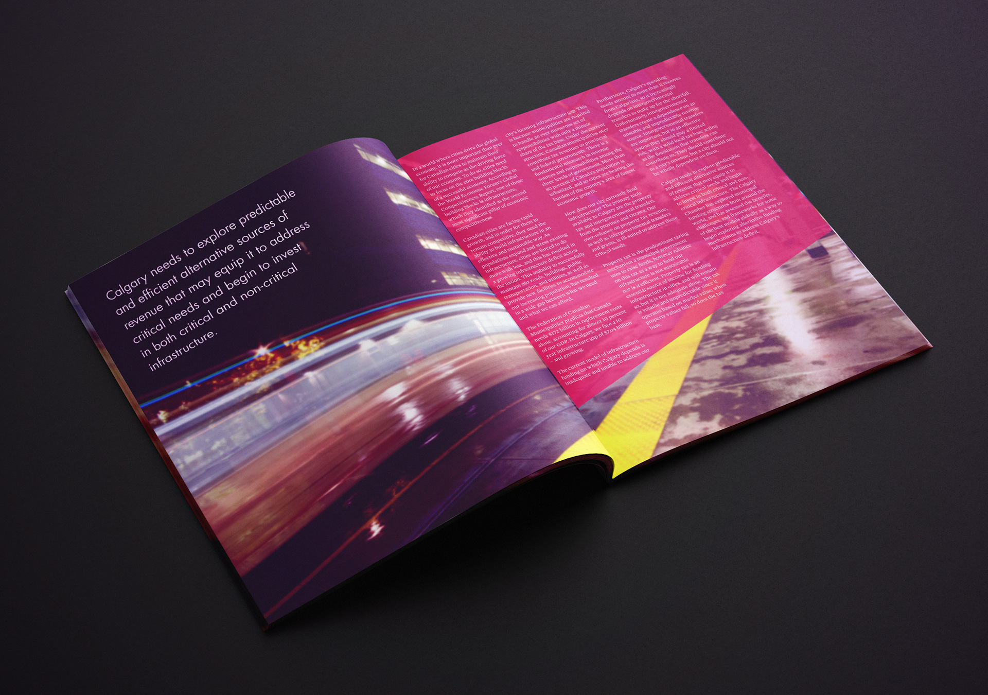 A fast moving C-Train image for initial impact and establishing theme.