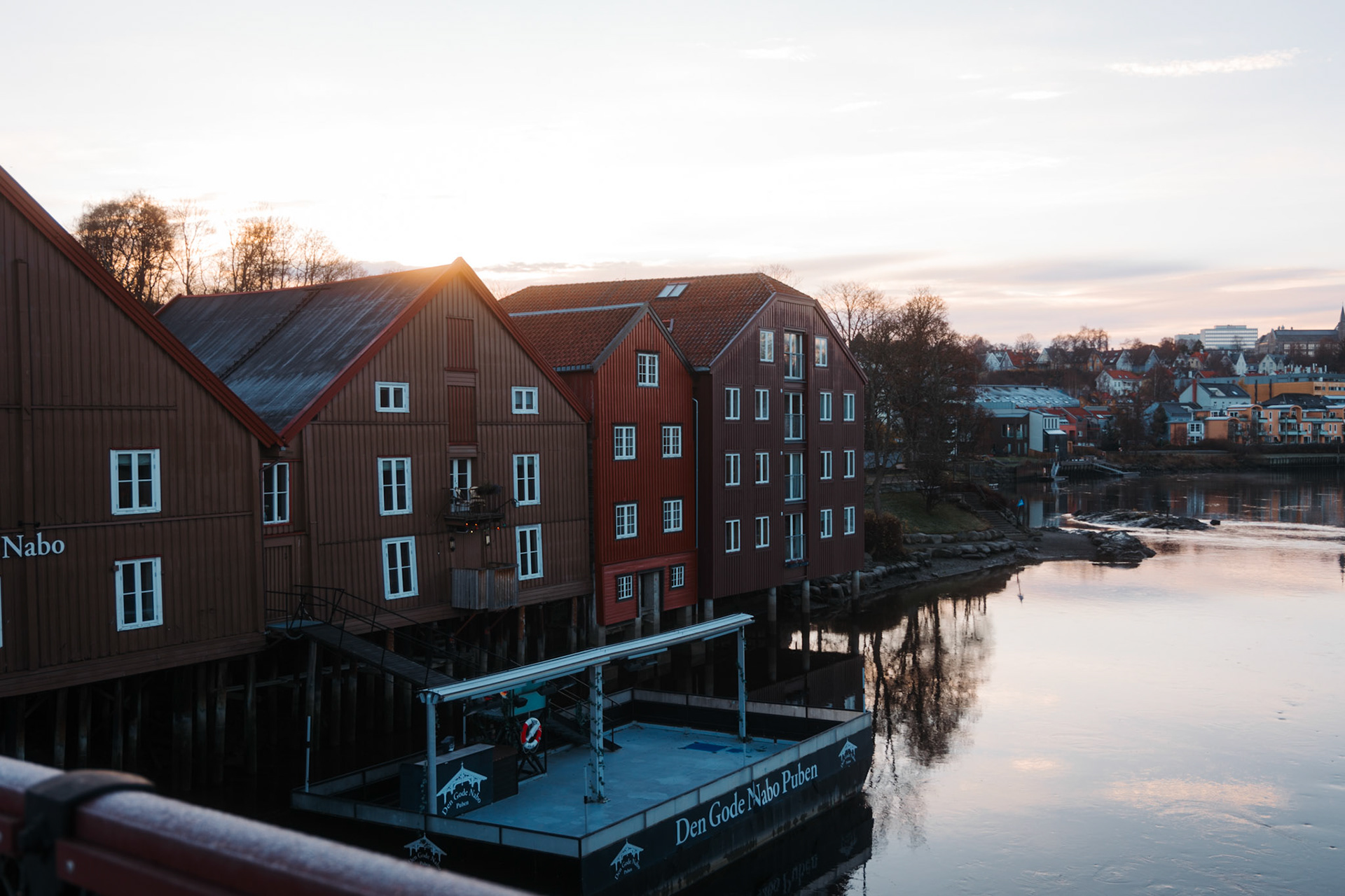 Sunrise wooden buildings