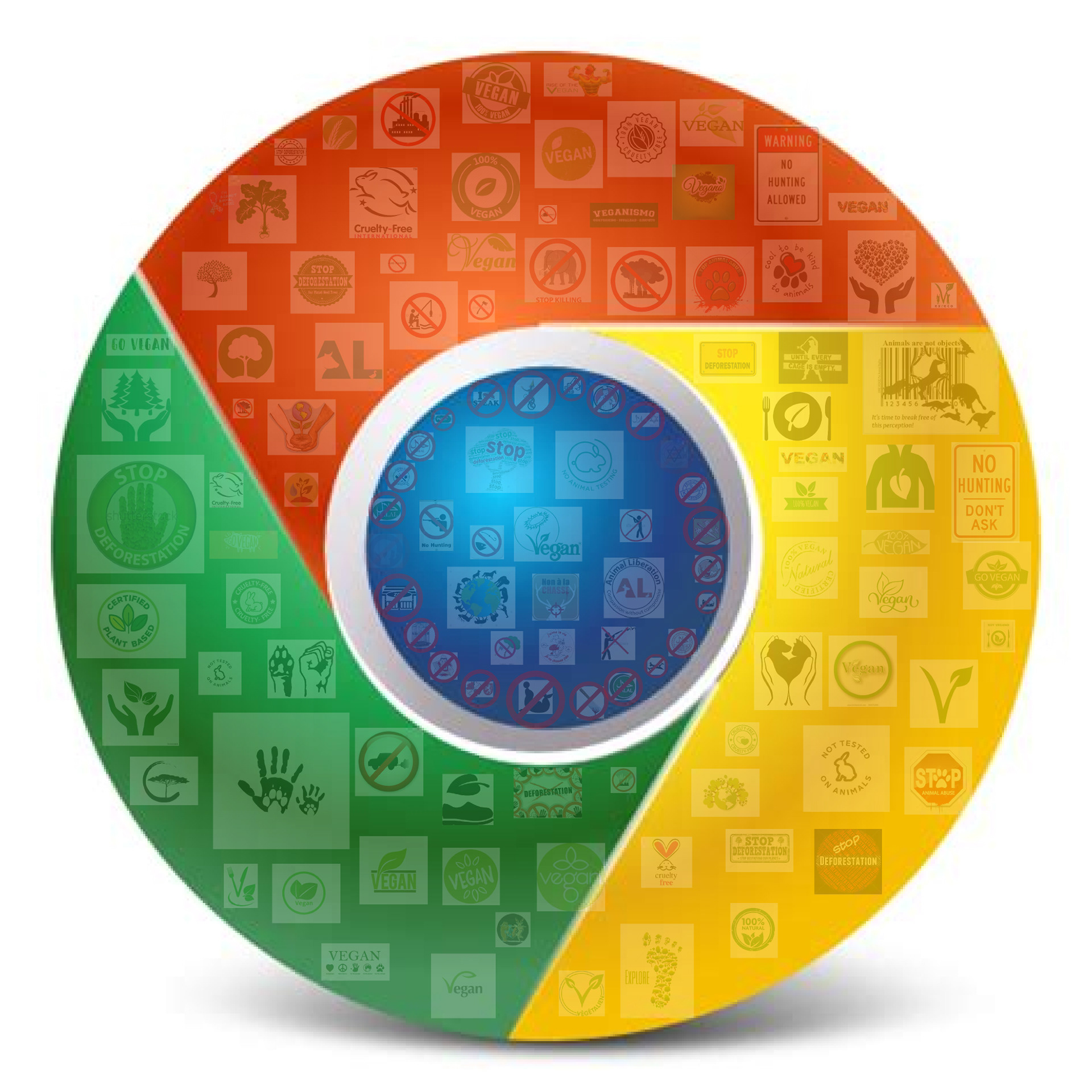 Chrome vegan icon tattooed