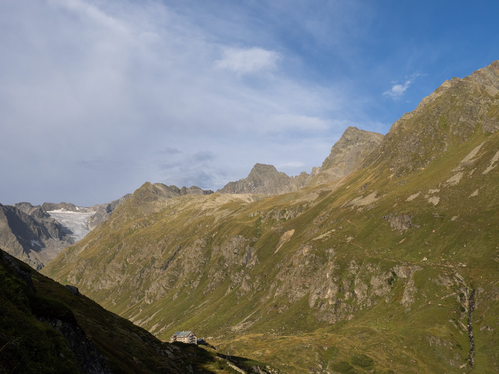 Letzter Blick auf die Franz-Senn-Hütte