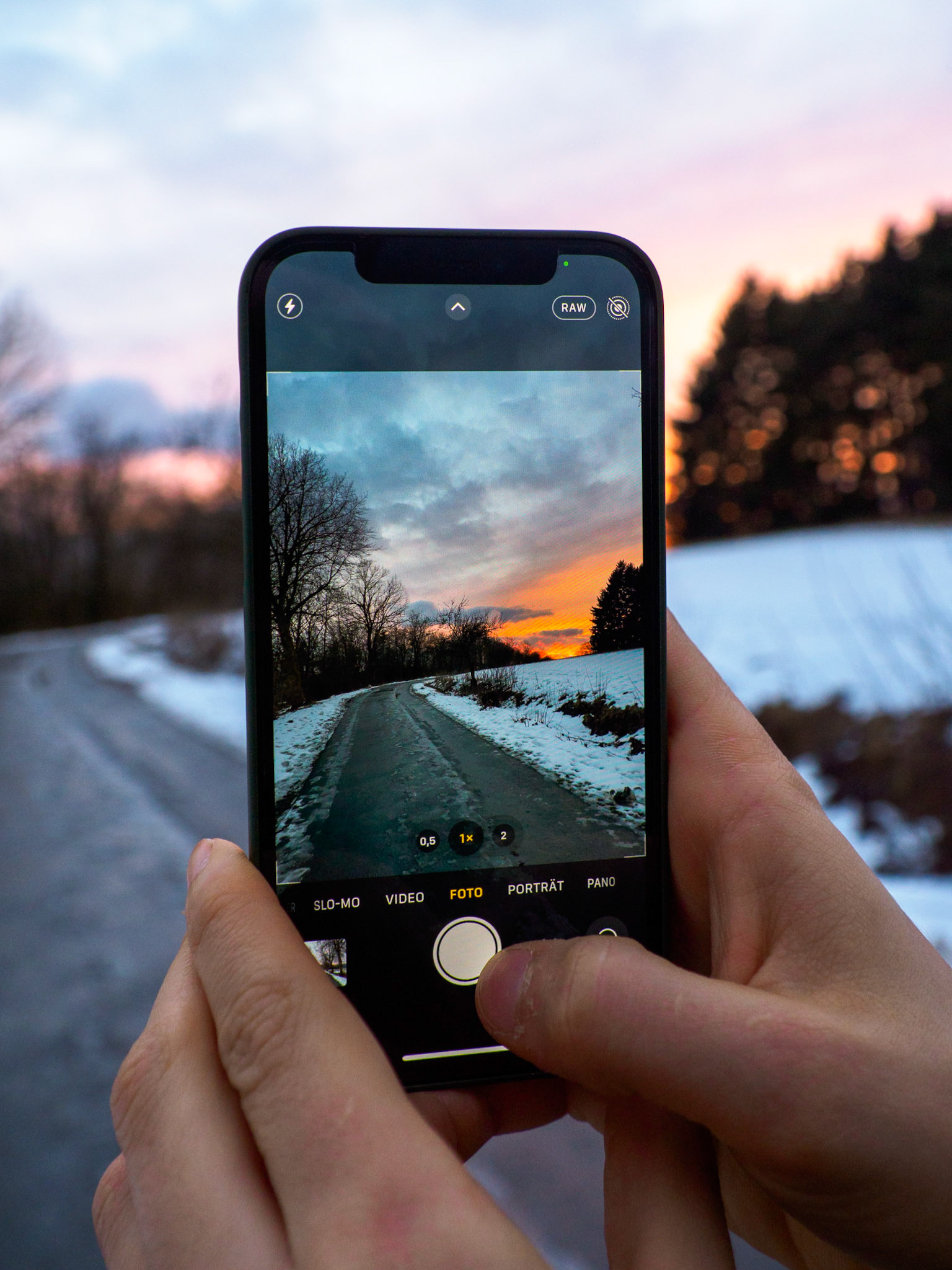 Sonnenuntergang bei Winterberg