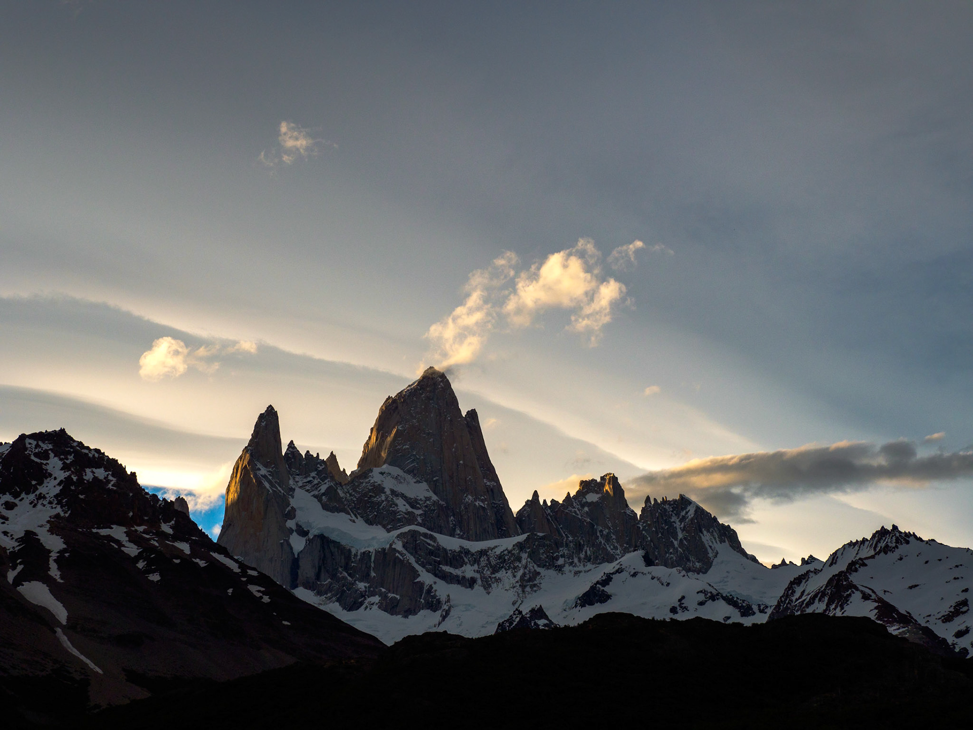 Cerro Fitz Roy im Abendlicht