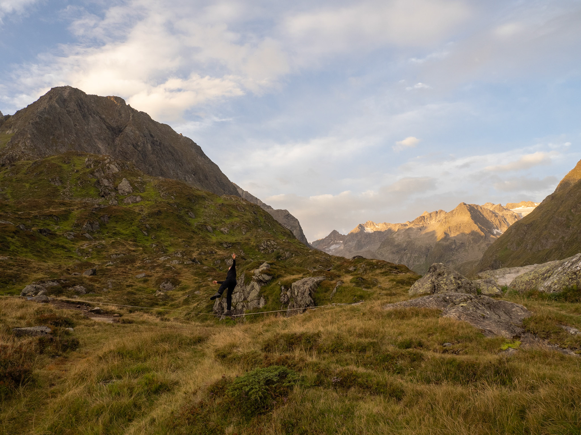 Slackline an der Franz-Senn-Hütte