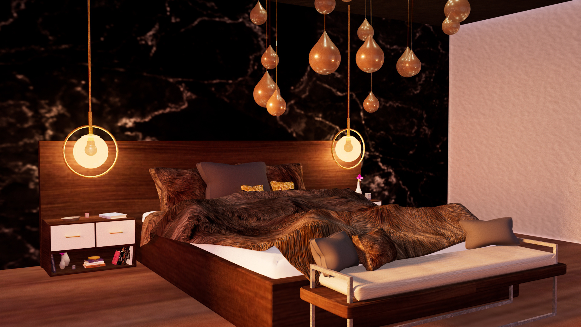 Modern Bedroom Final Render