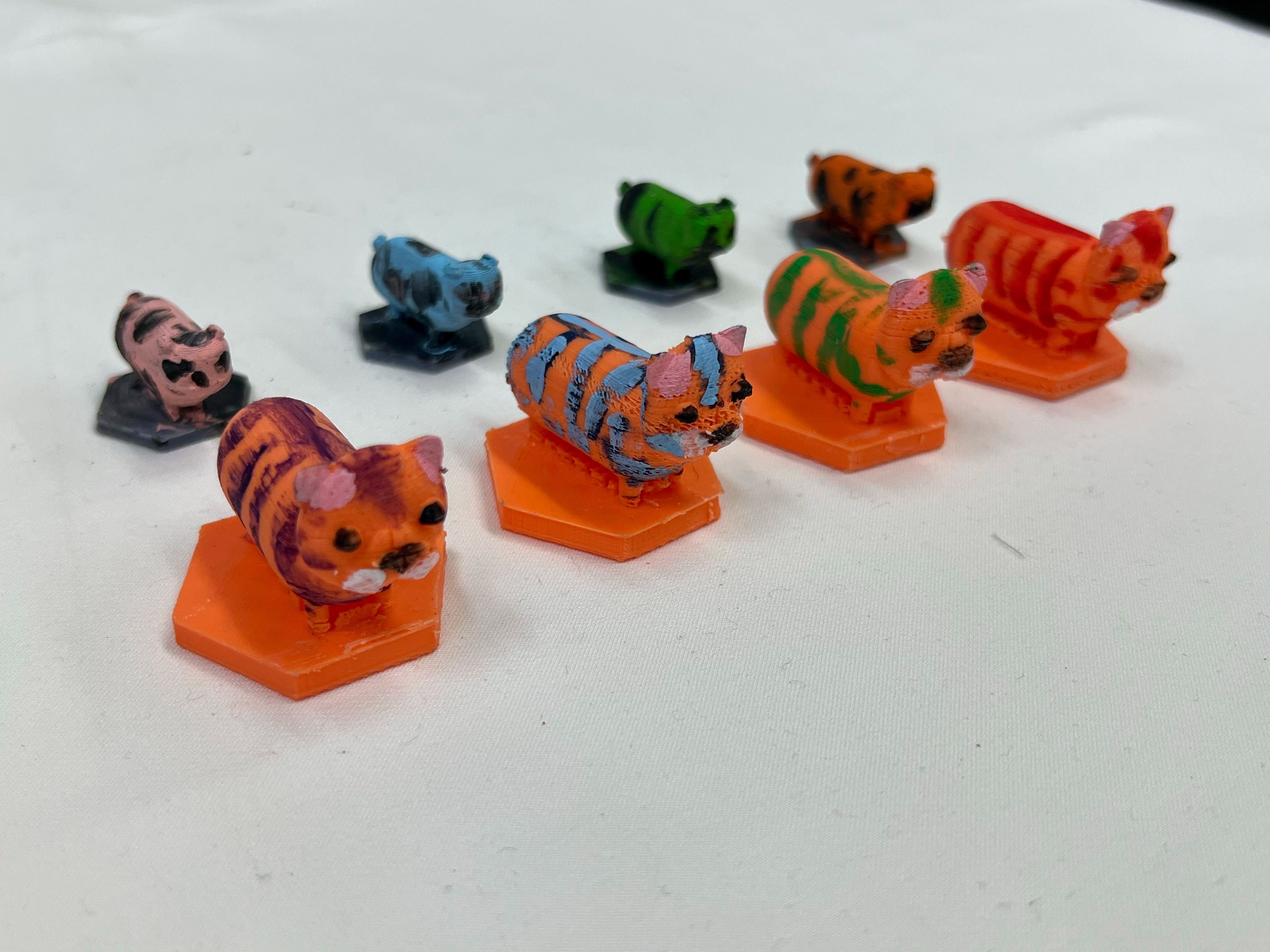 New and the old 3D printed game pieces