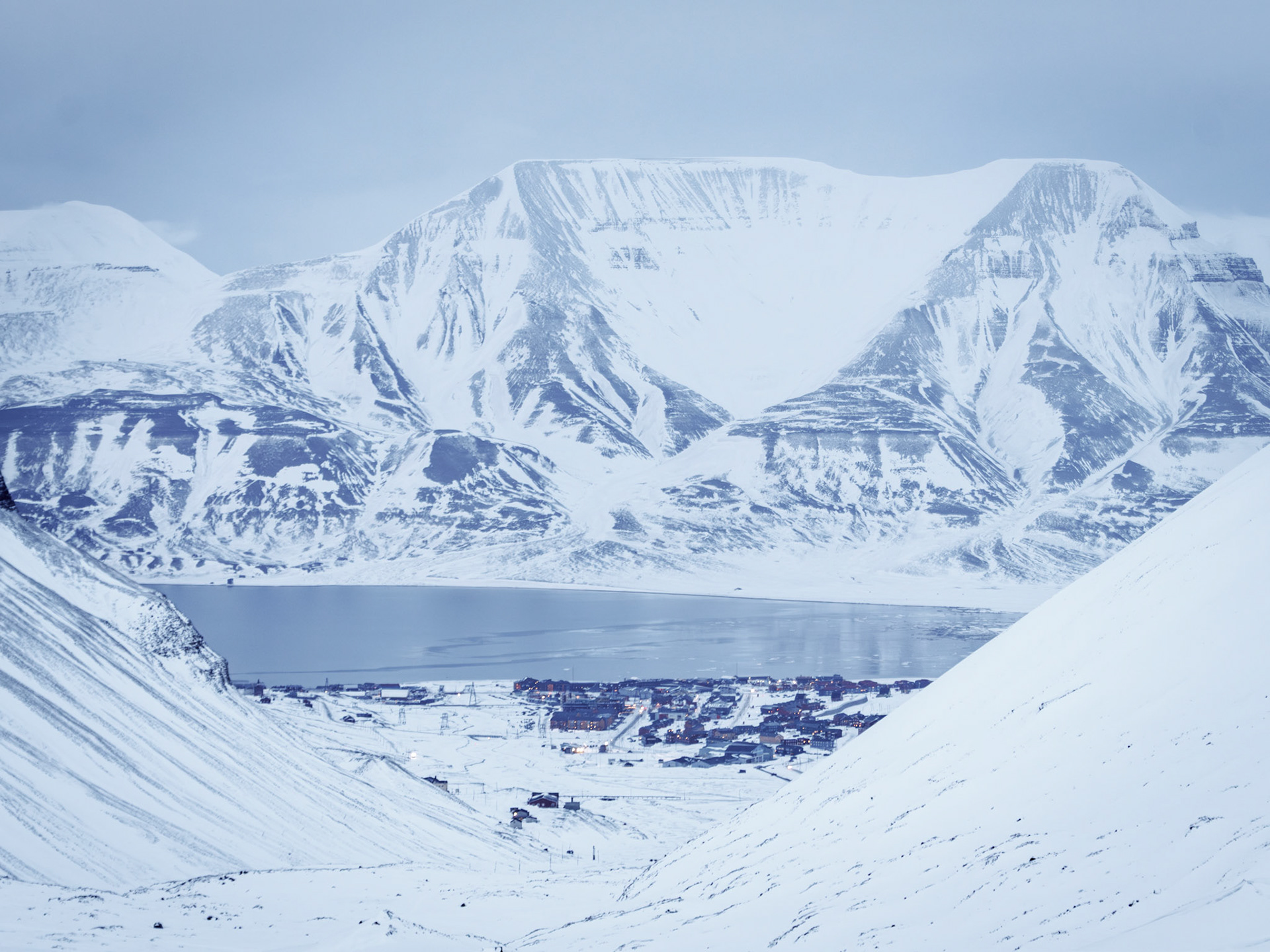 Blick auf Longyearbyen