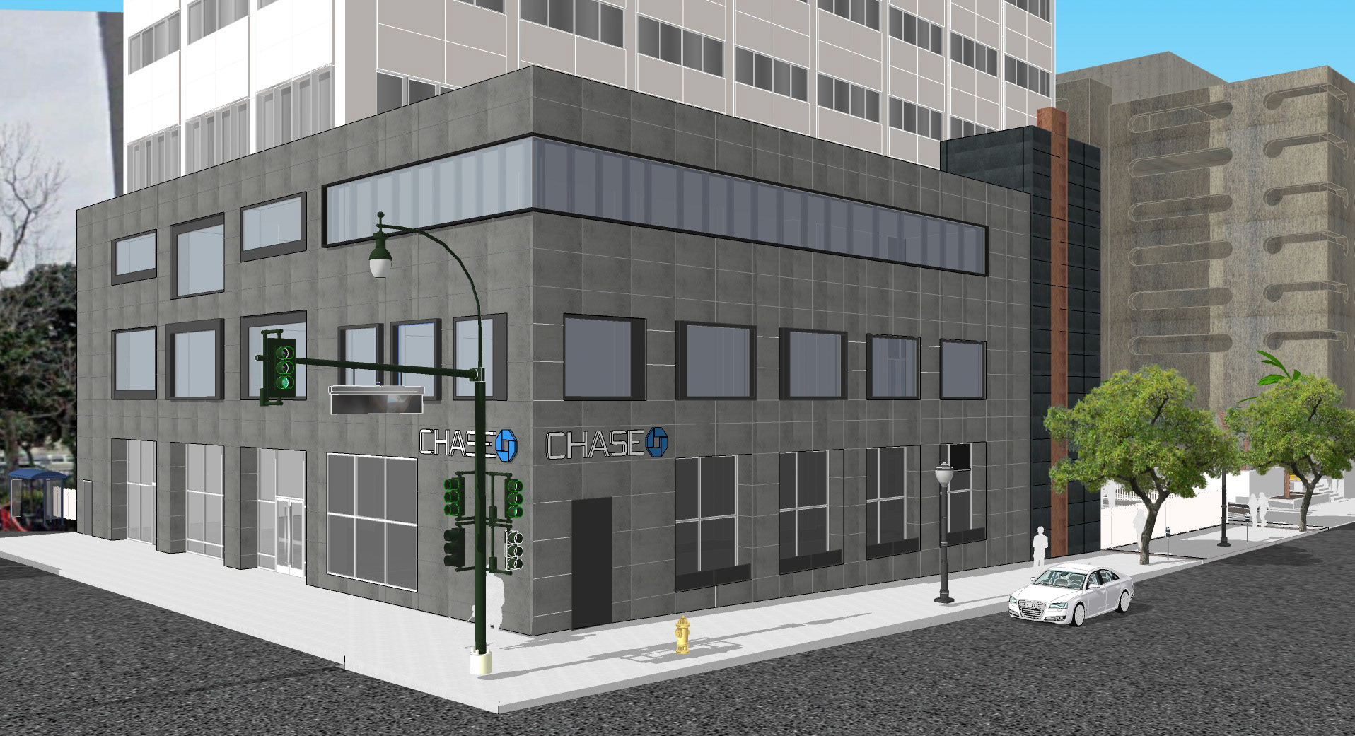 Sketchup render for proposed concept // North-West view