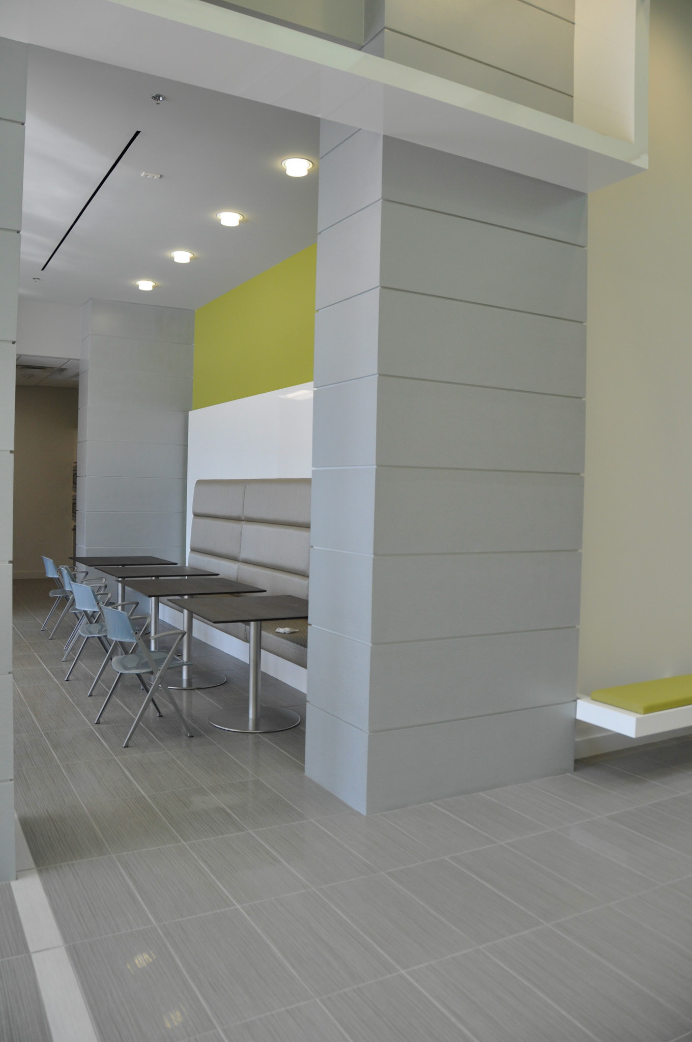 Breakroom banquette detail