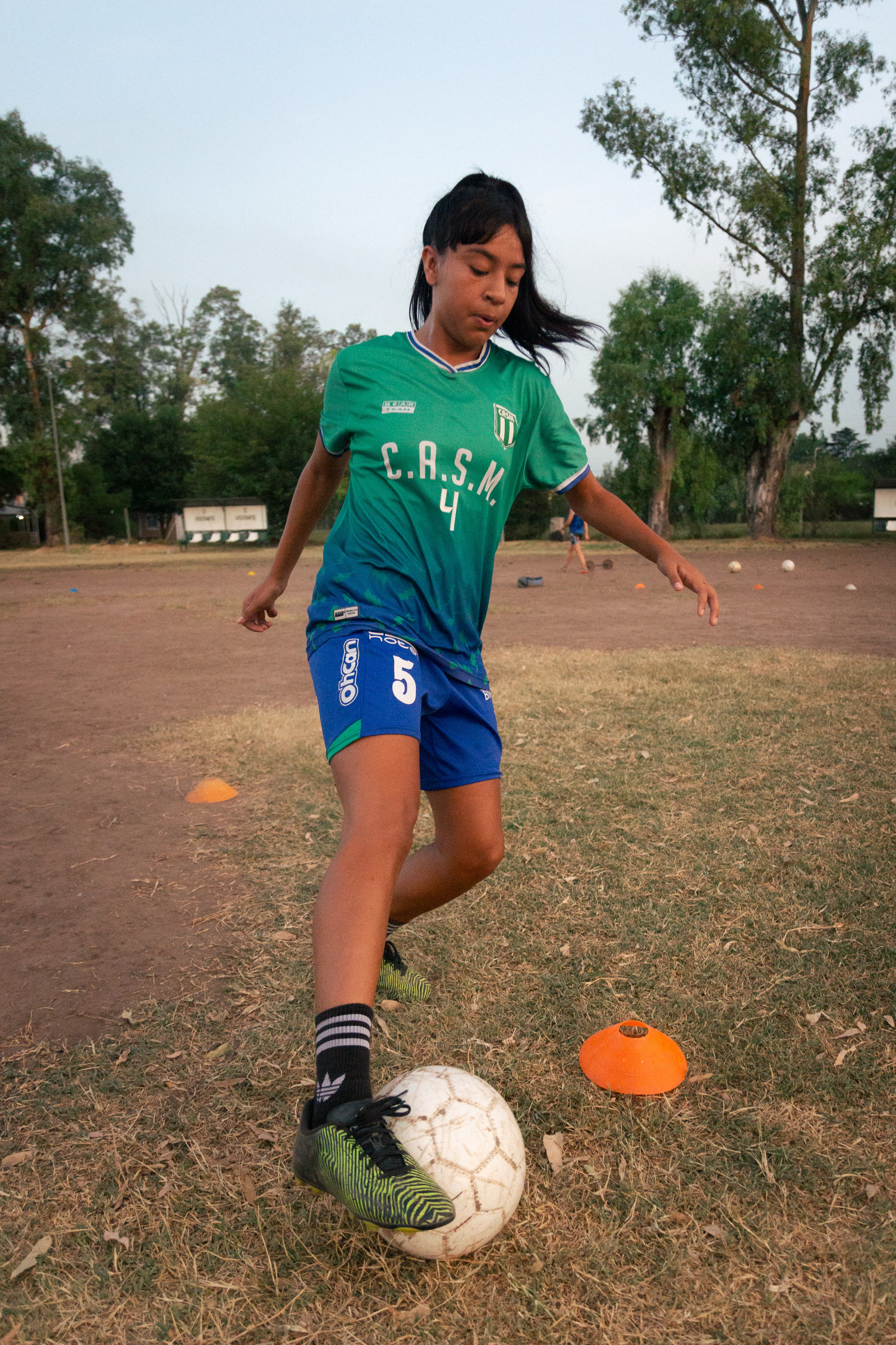Entrenamiento de la primera división del femenino de San Miguel en el Complejo Olimpico Malvinas Argentinas de Los Polvorines, Buenos Aires, Argentina el 7 de febrero de 2024.