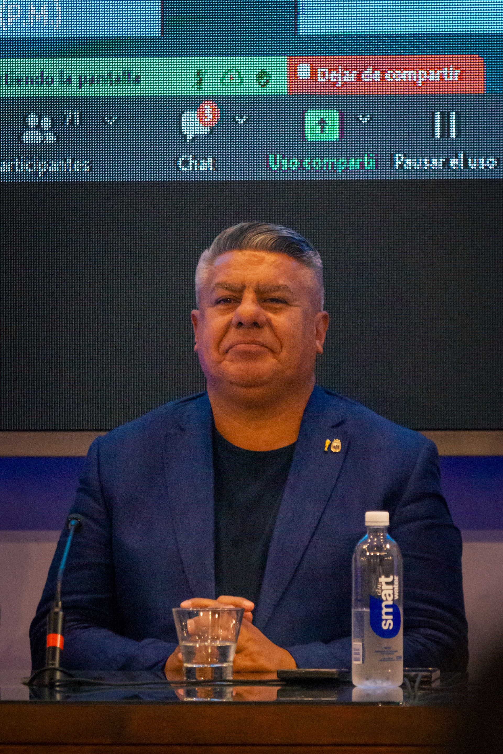 Claudio "Chiqui" Tapia asiste al sorteo del fixture de la Primera Nacional 2024. El 3 de enero de 2024 en la Ciudad Autónoma de Buenos Aires, Argentina.